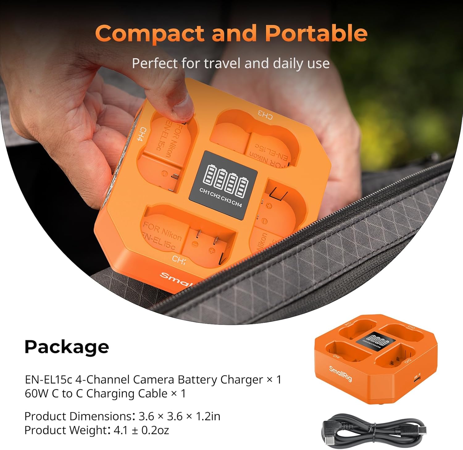 Thumbnail 6 de SmallRig EN-EL15c Chargeur de Batterie à 4 Canaux pour Nikon — Charge rapide PD45W