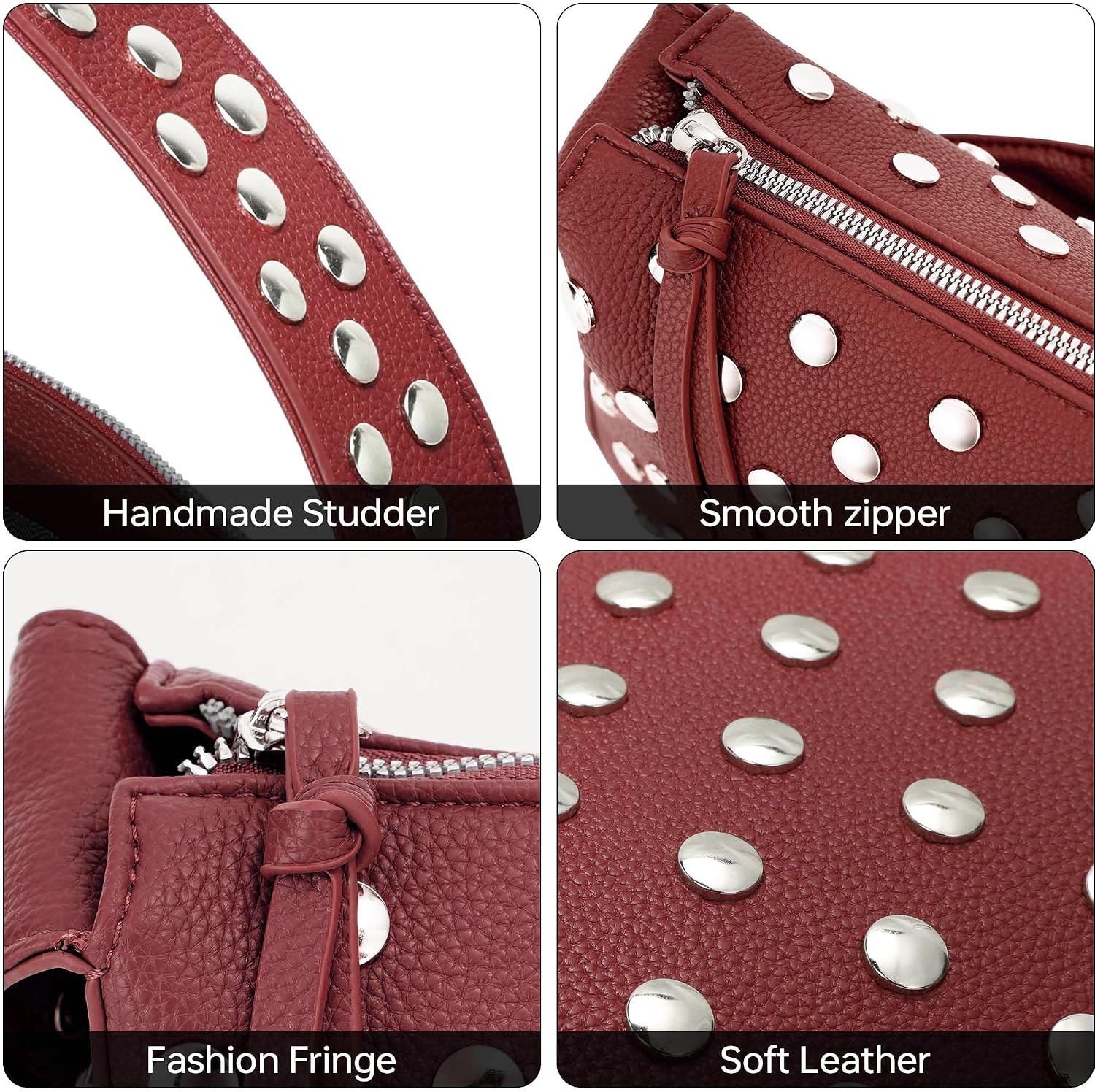 Detalle 2 de KISSSEA Studded Shoulder Bag with Credit Card Slot