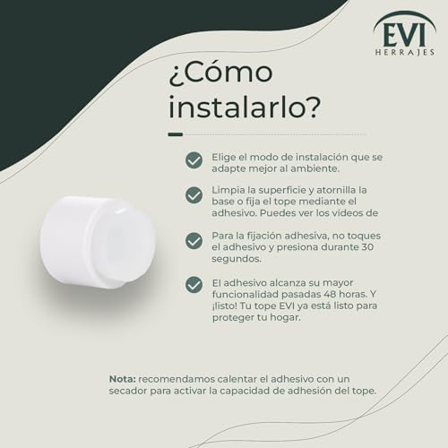 Thumbnail 4 de EVI I-198/28TPMBL: tope de puerta adhesivo Ø28 mm