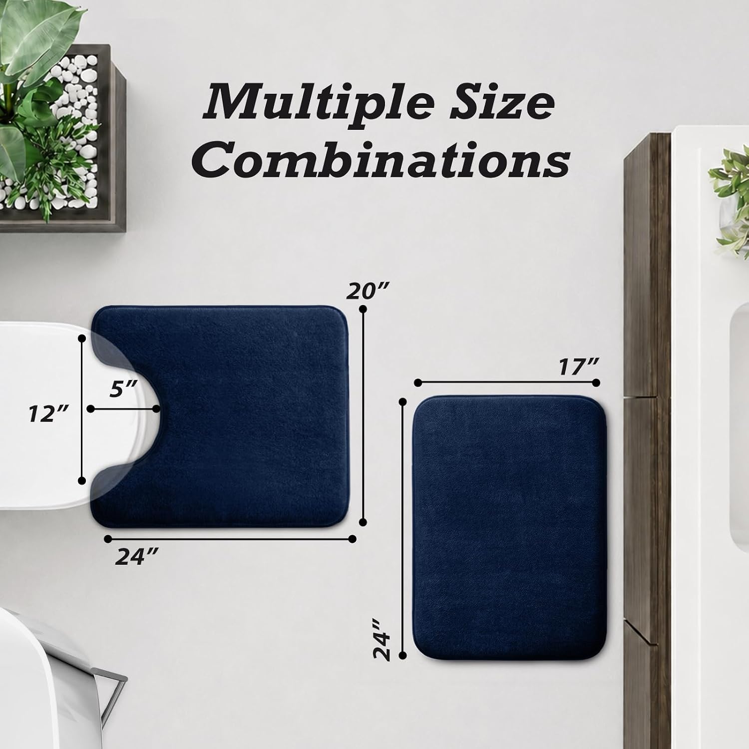 Detalle 2 de HUXMEYSON Bathroom Rug Set, 17 x 24 in.