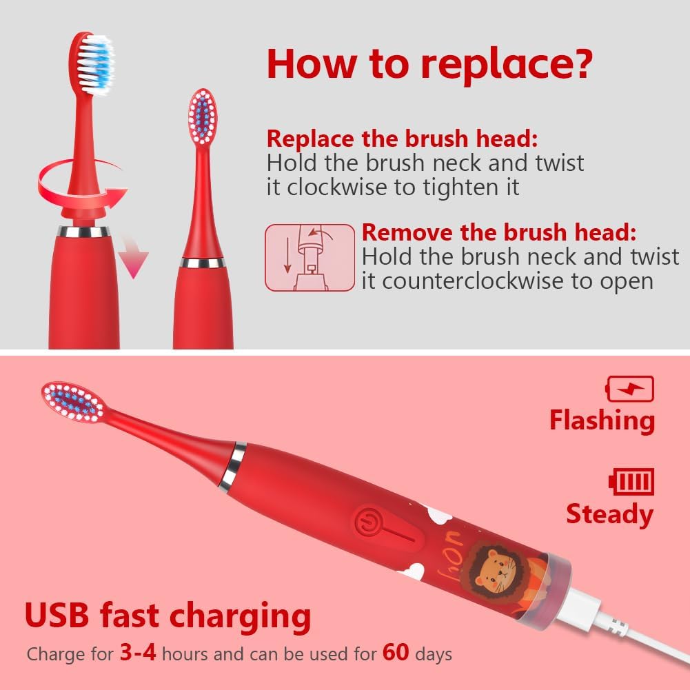 Thumbnail 5 de Vicloon Kids Electric Toothbrush 18000 rpm