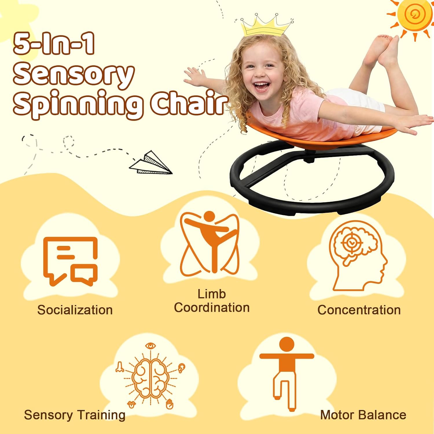 Detalle 2 de UIIKOLB Sensory Spinning Chair, 220 lb Capacity
