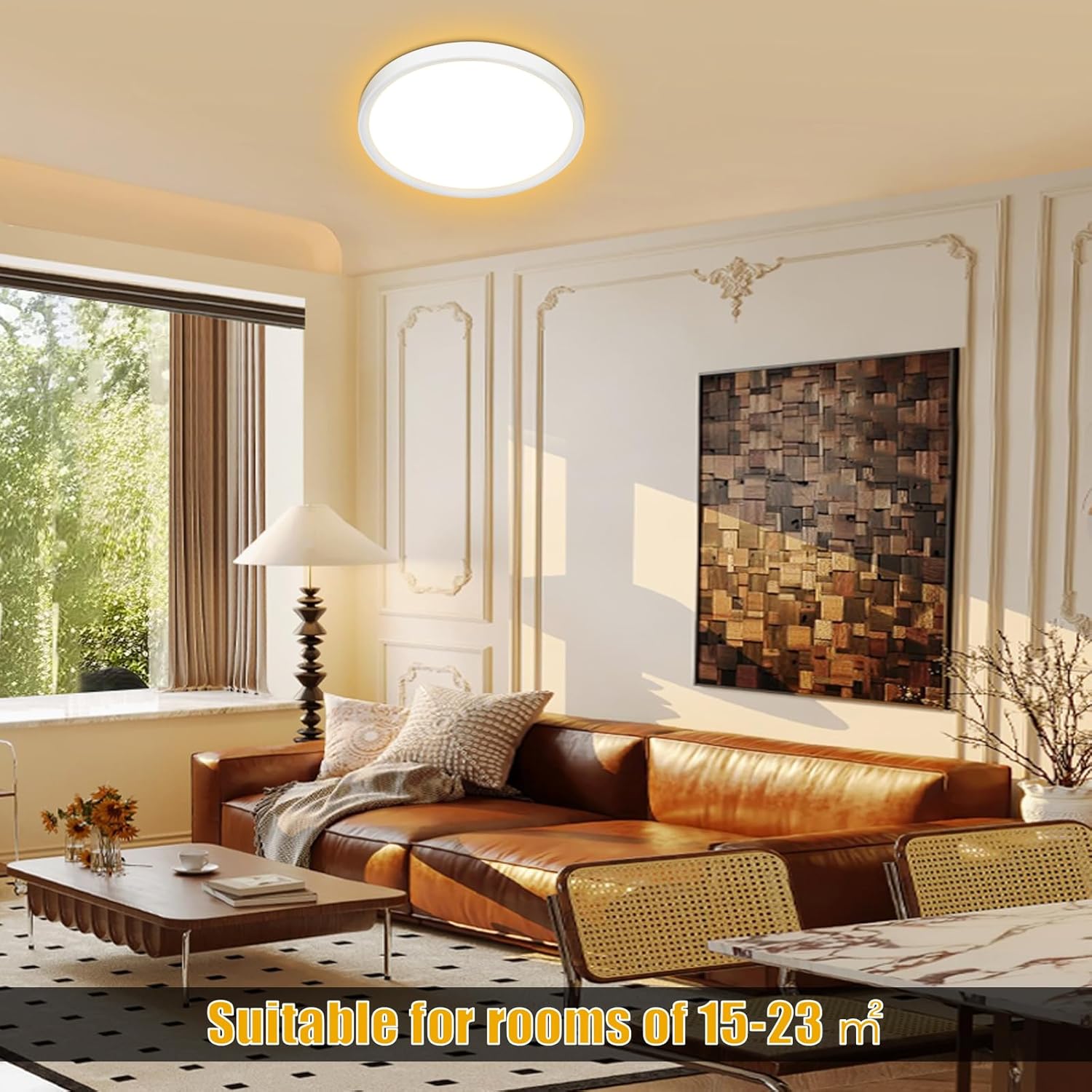 Thumbnail 6 de Befurglor 24W LED Ceiling Light Ø 28.5cm (3000K Warm White, 2200lm) – IP44 flush mount for bathroom & kitchens