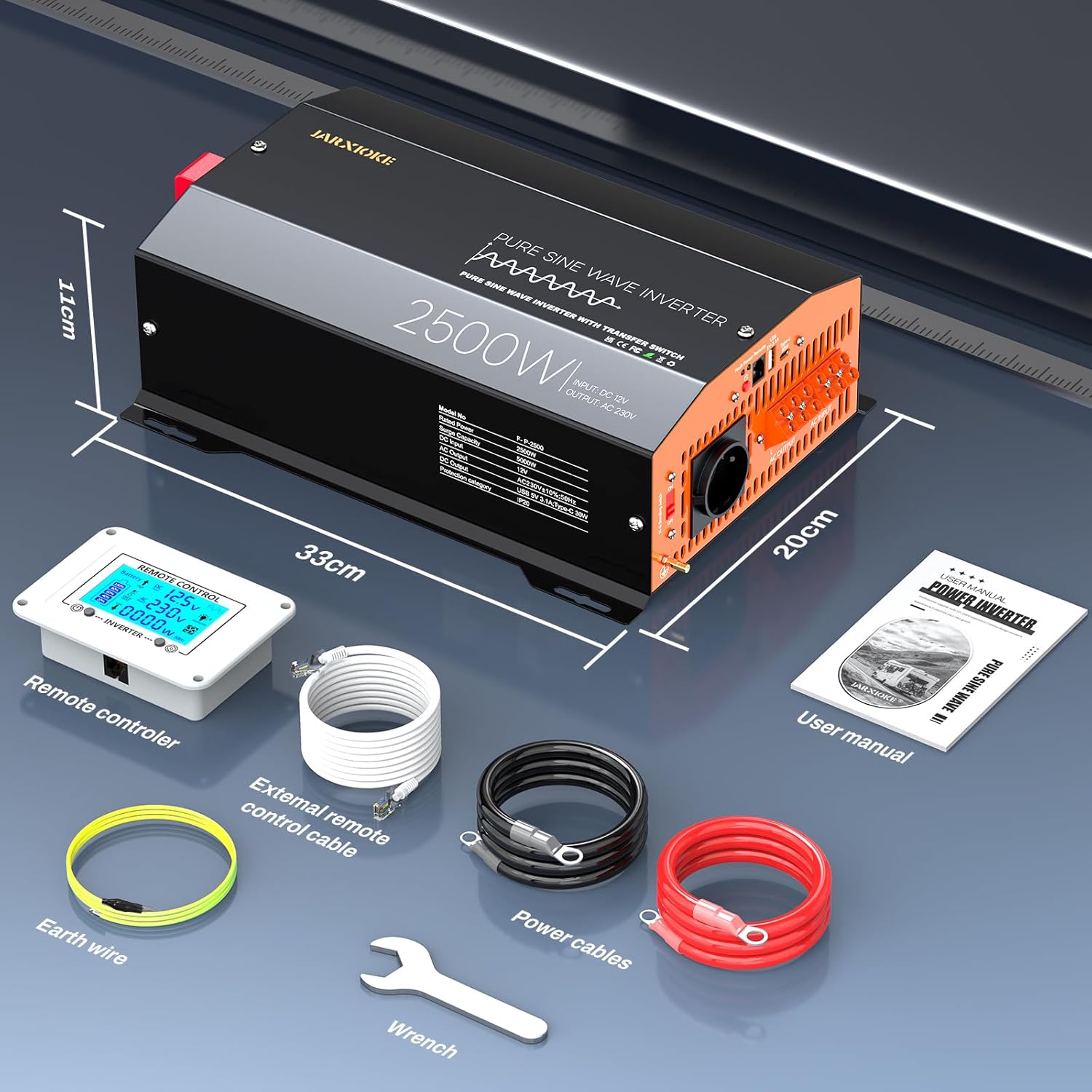 Thumbnail 6 de Inverter 12 V a 230 V 2500 W con onda sinusoidale pura e commutatore di trasferimento con telecomando LCD