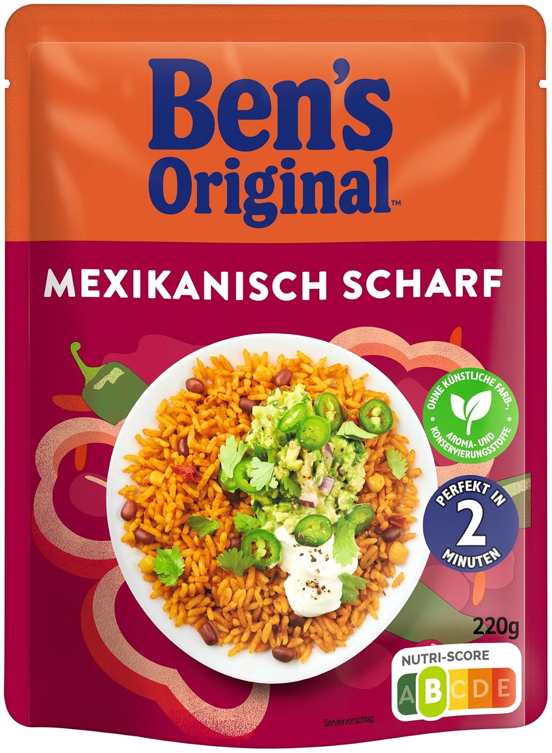 Thumbnail 1 de BEN'S ORIGINAL Express Mexikanisch Scharf 6 x 220 g – schneller Reiswahr für feurige Mahlzeiten