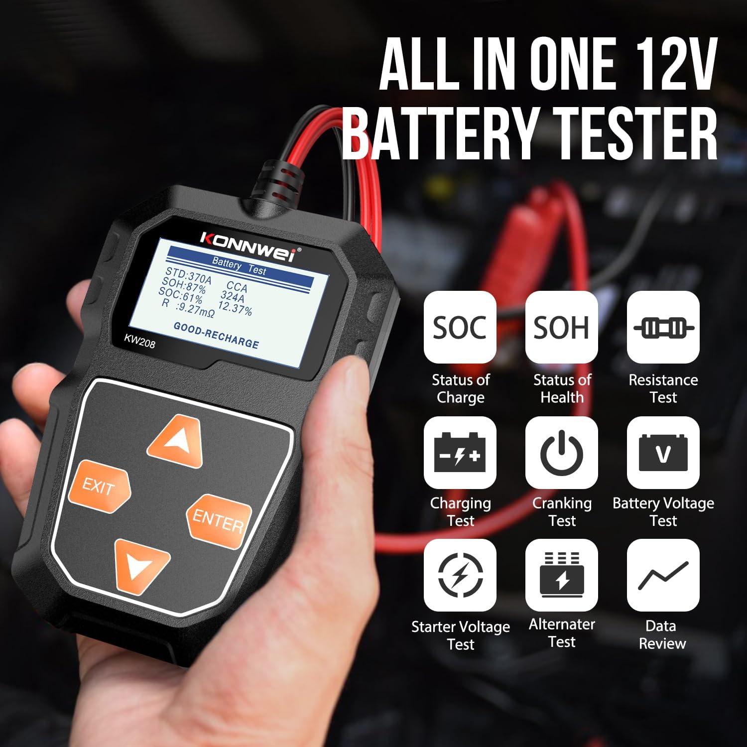 Thumbnail 1 de KONNWEI KW208 12V Battery Tester