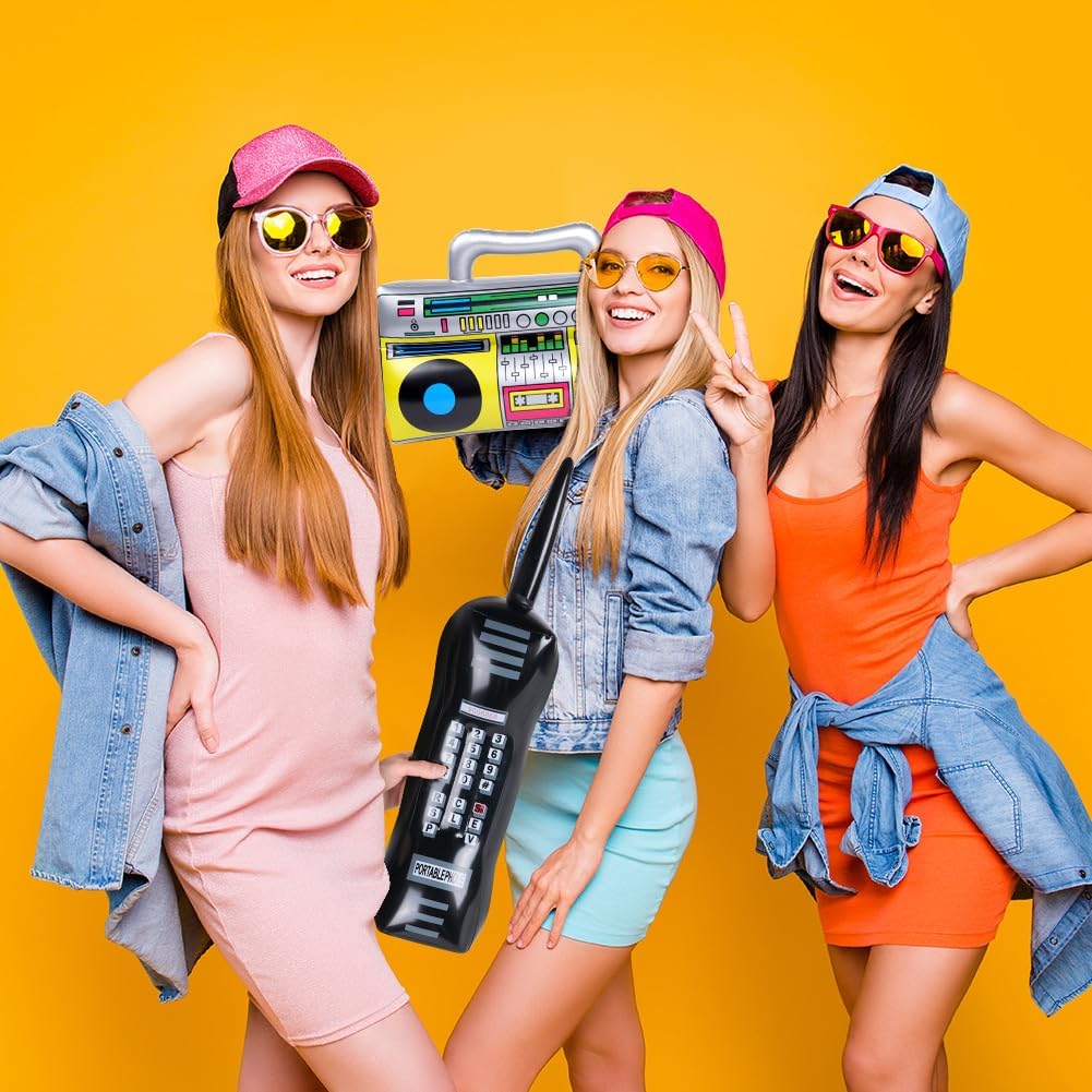 Thumbnail 5 de Aomig Gonfiabile Palloncino Cellulare e Boom Box: Giocattolo Retrò per feste anni '80 e '90