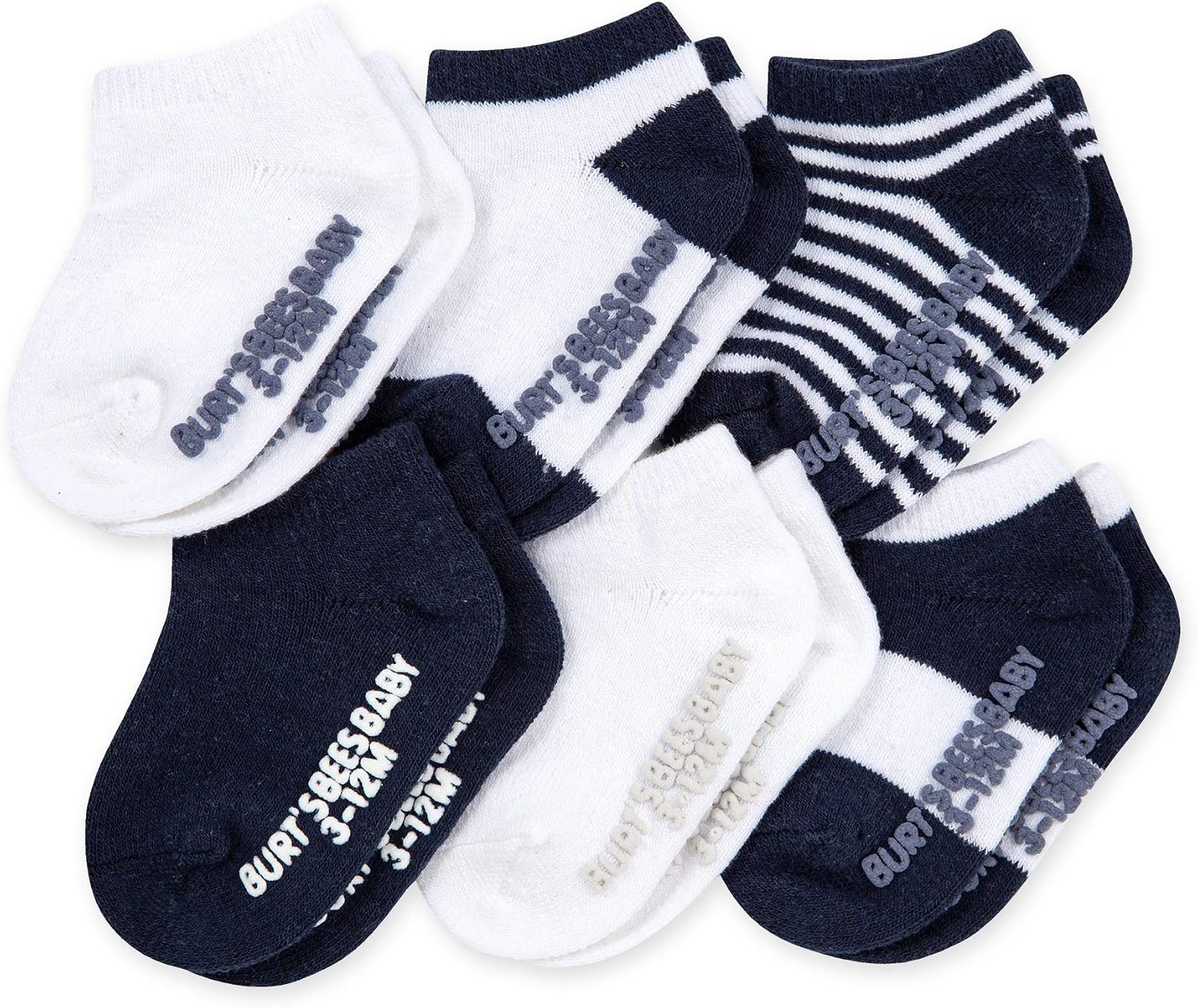 Detalle de Burt's Bees Baby Girls' Ankle Socks 6-Pack 👣