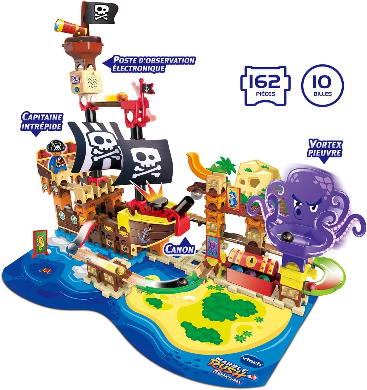Detalle de VTech Marble Rush Adventures interactief piratenschip van kunststof