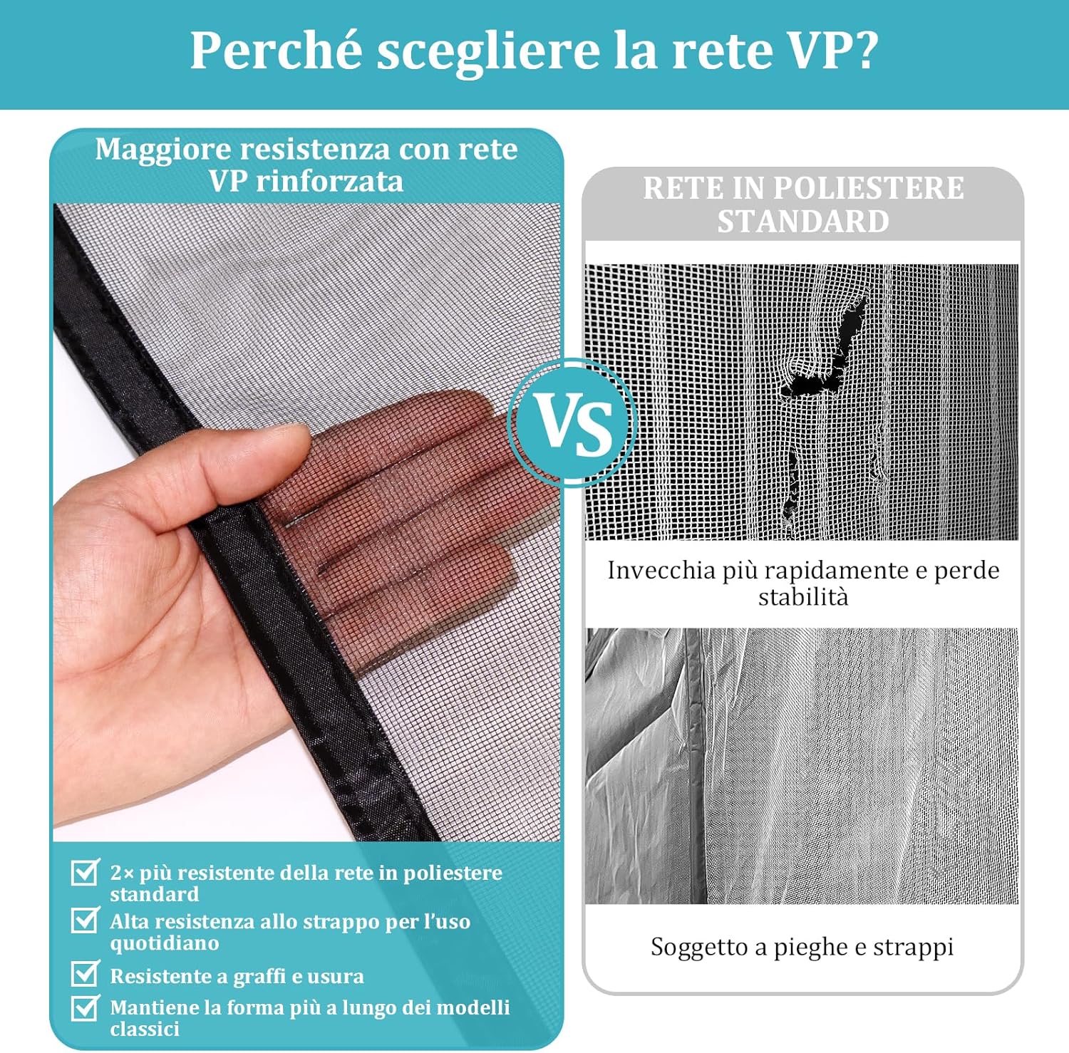 Thumbnail 5 de Apalus VP zanzariera magnetica per porta balcone 100×220 cm, magneti più forti e fascia auto-adesiva