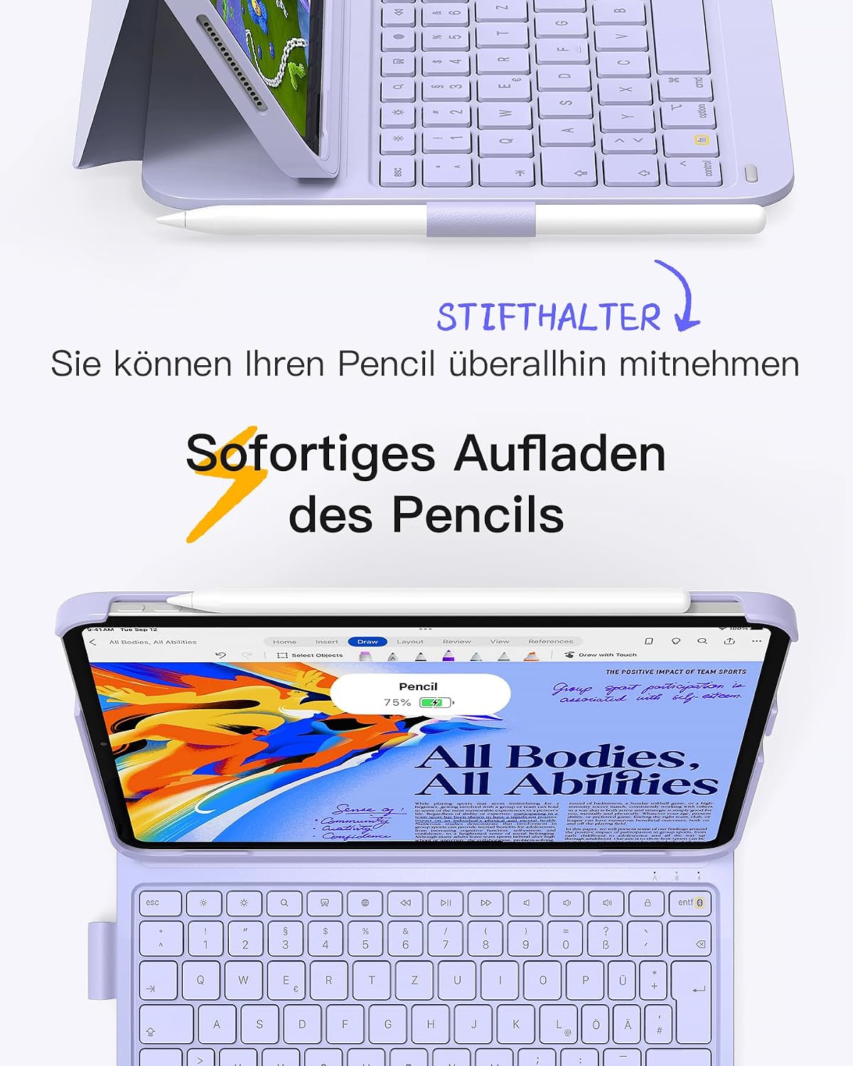 Thumbnail 5 de Inateck iPad Hülle mit Tastatur 11 Zoll