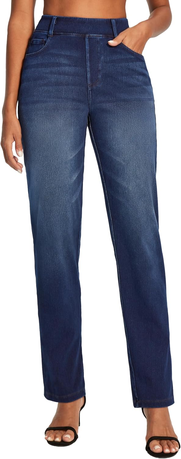Thumbnail 6 de IUGA Straight Leg Jeans for Women: Cloud-Like Stretch Pull-On High-Waisted Jeans