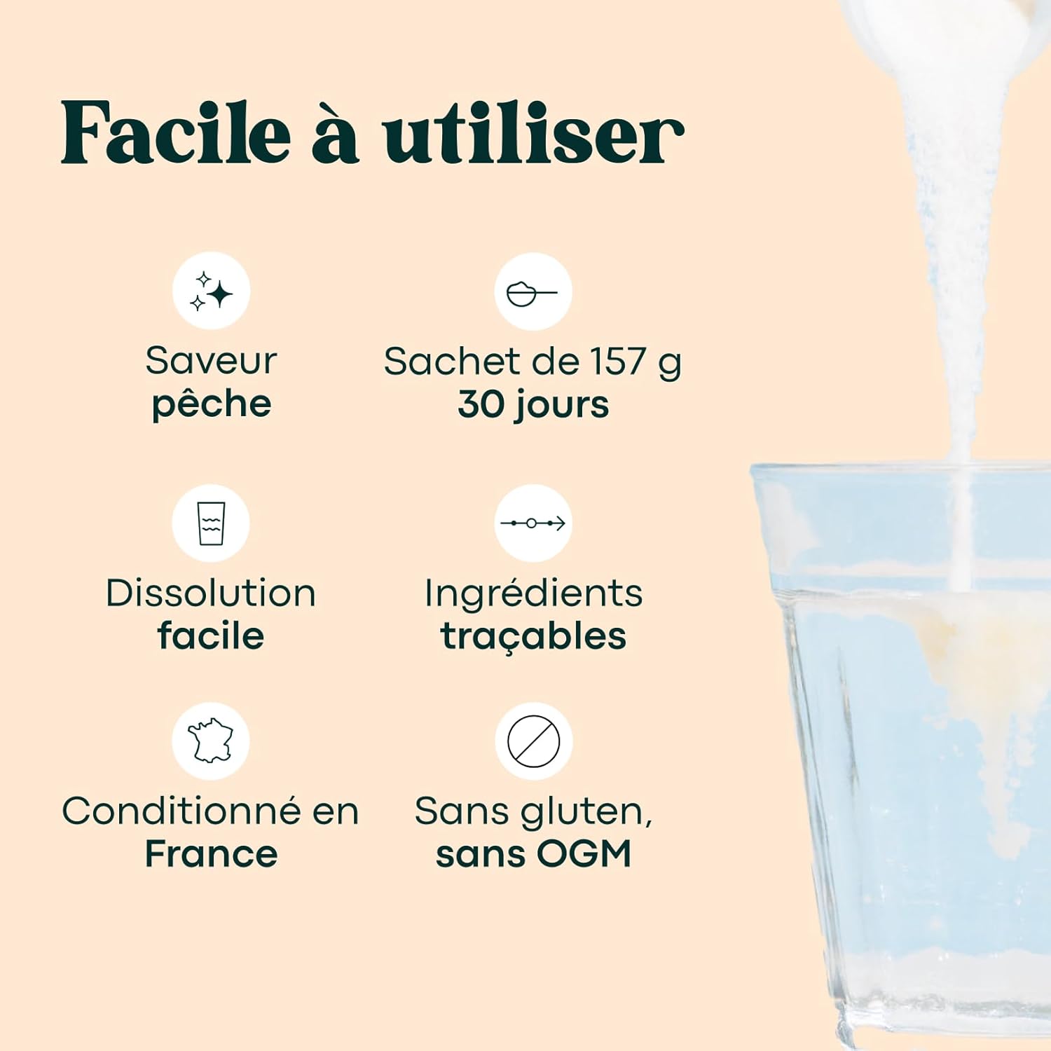 Thumbnail 3 de Collagene Marin Type 1 & 3 Essentials by Novoma (saveur pêche) — poudre hydrolysée à peptides 2000 DA