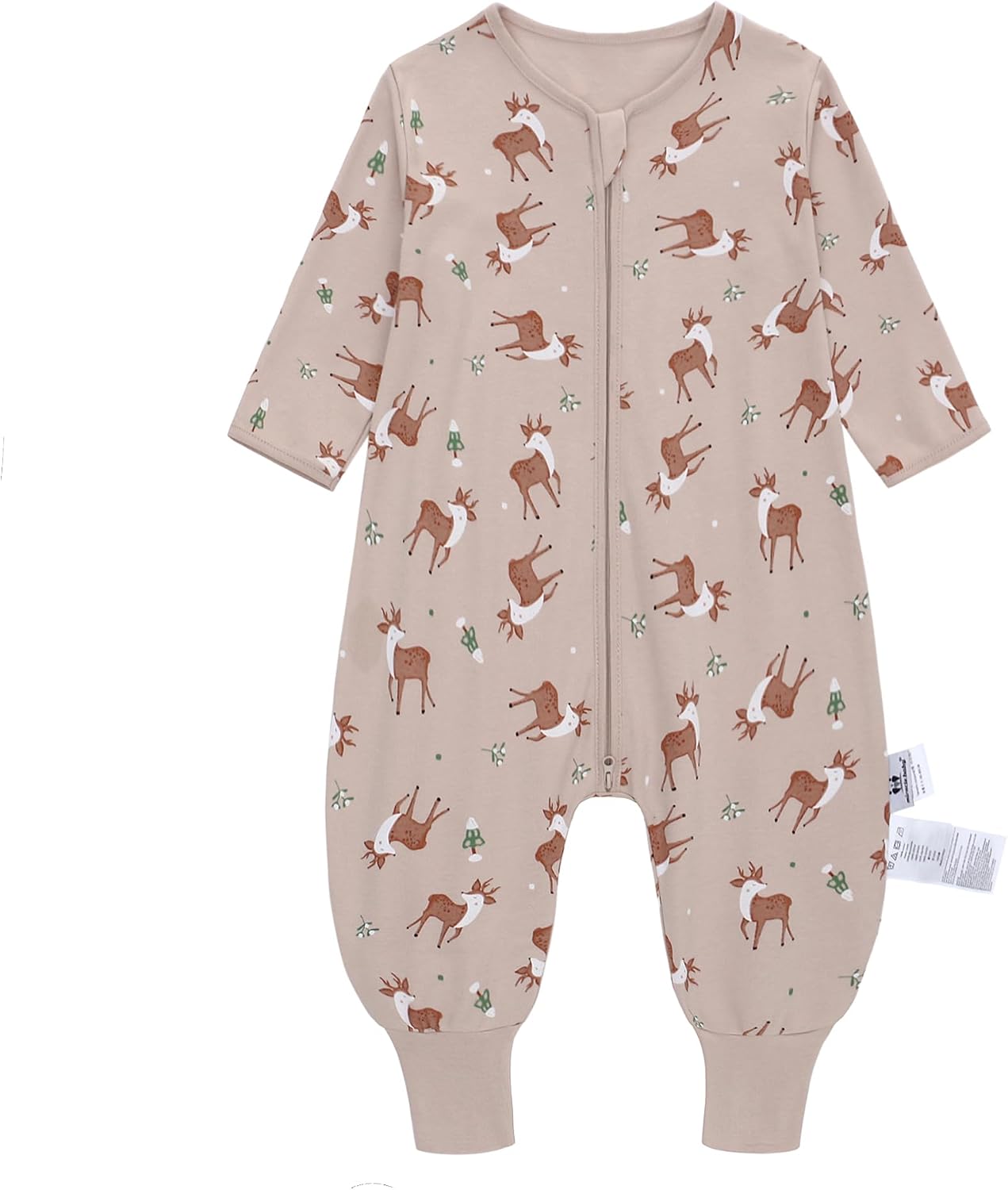 Detalle de Baby Schlafsack Sommer mit Füßen 0,5 Tog – 100% Baumwolle, lange Ärmel, Füße – ideal für Frühling bis Herbst