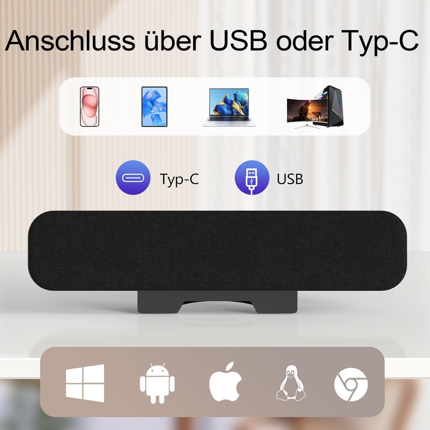Detalle 1 de ZETIY PC Lautsprecher 10W Clip-On 🔊