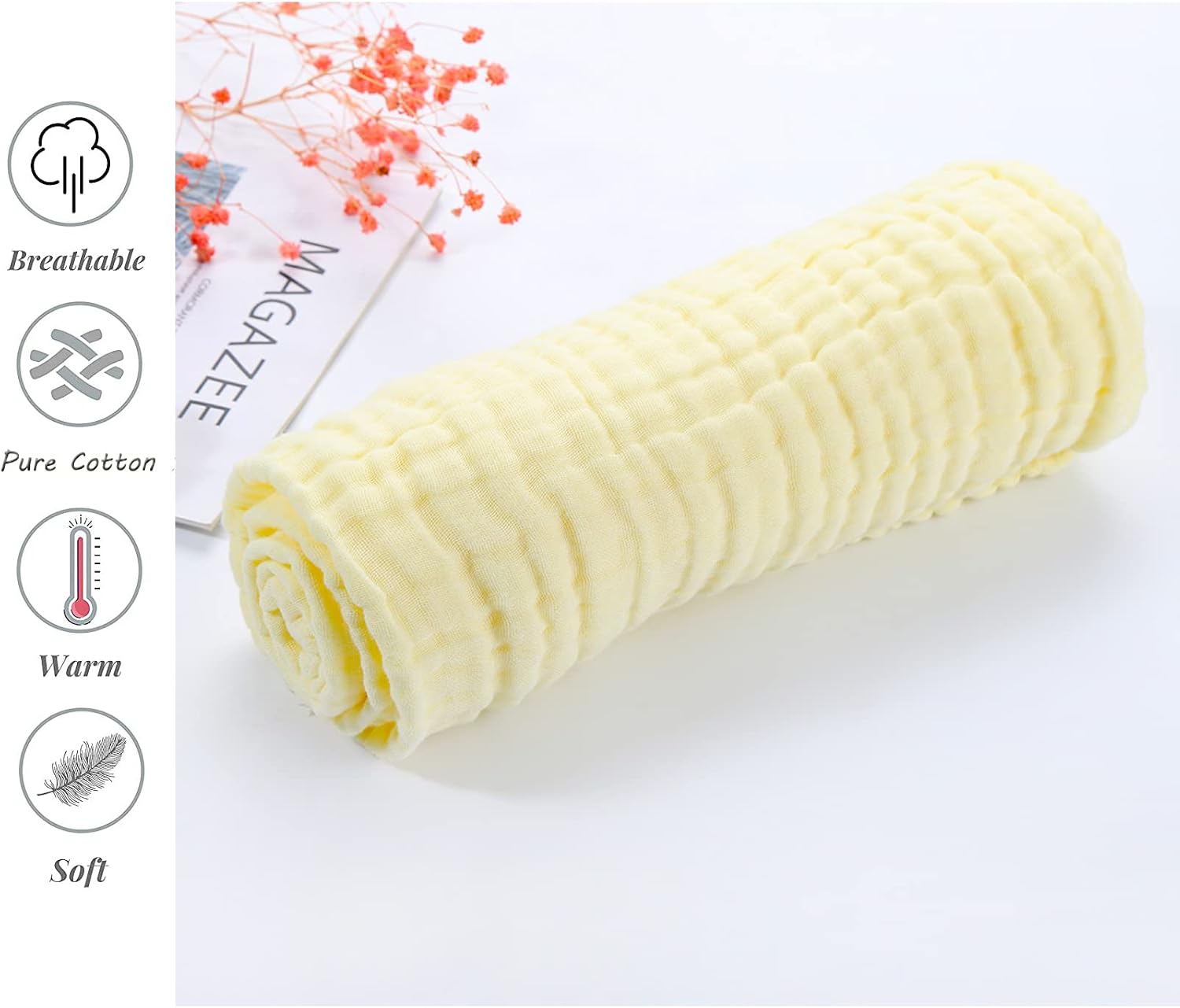 Thumbnail 4 de YeBon 6‑Layer Baby Muslin Towels 41in