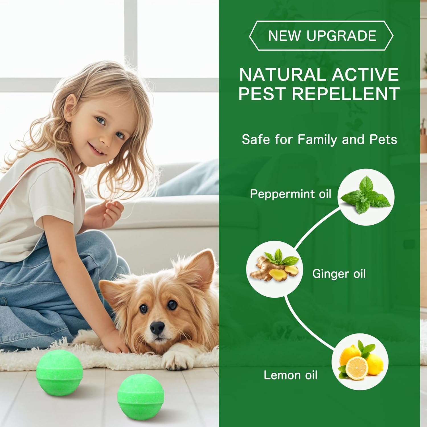 Thumbnail 3 de Jiaonayiyi Natural Peppermint Oil Mouse & Rat Repellent Balls (10 pack) – Indoor & Outdoor pest control