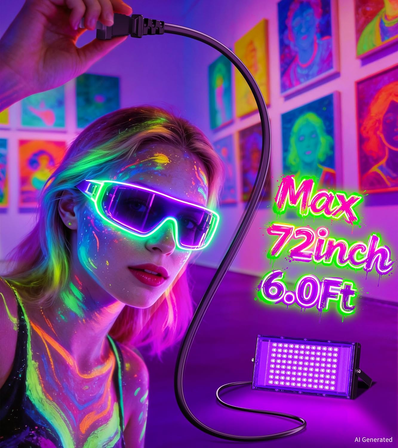 Thumbnail 5 de TigQiang Black Light Floodlights 100W