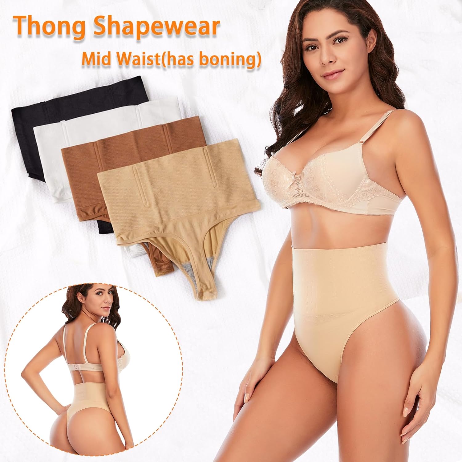 Thumbnail 1 de Werena Tummy Control Thong Shapewear for Women — Seamless Light-Compression Body Shaper