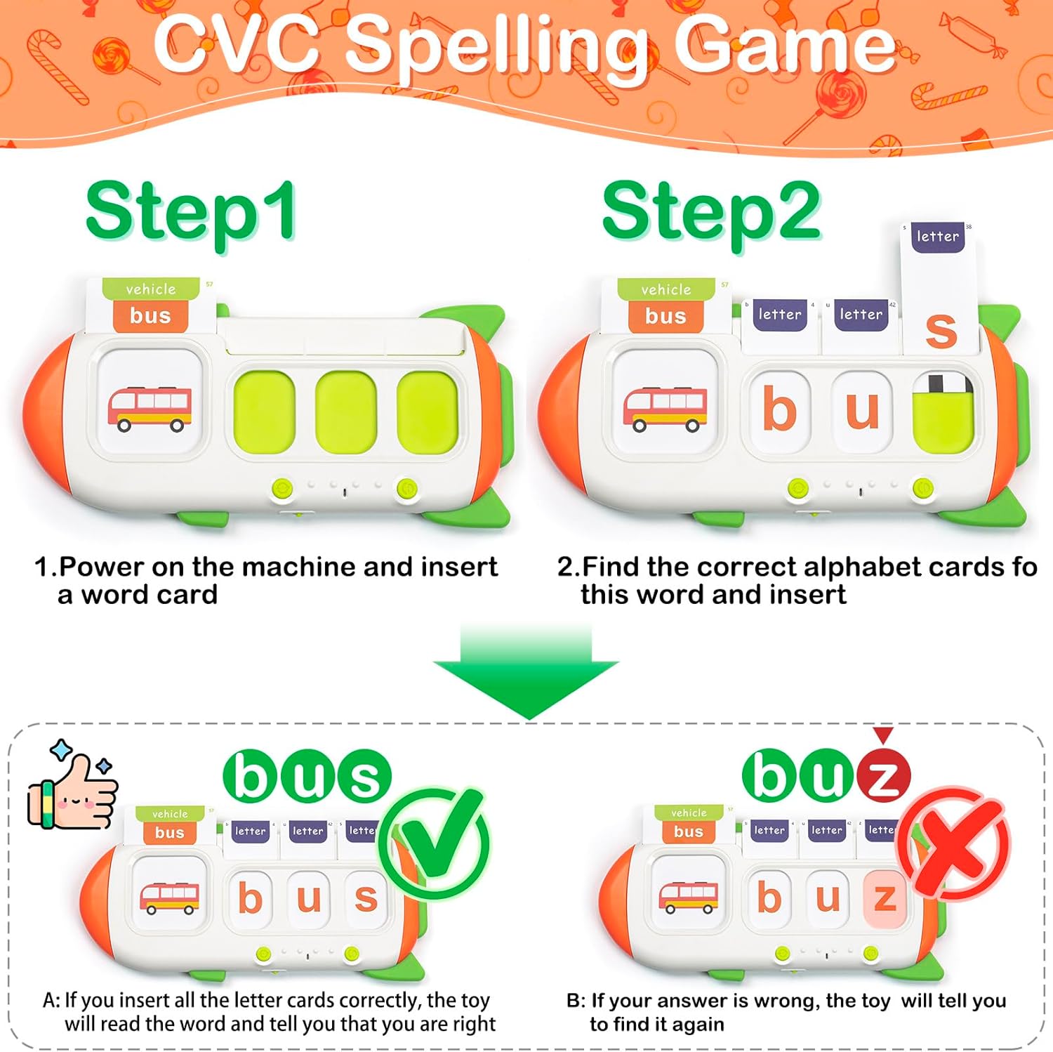 Thumbnail 3 de Talking Phonics Flash Cards Toys: CVC word spelling & maths games for ages 3–8