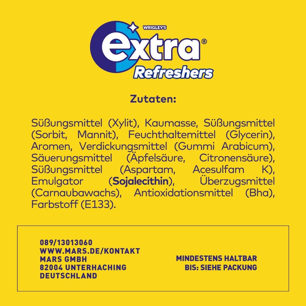 Detalle de Extra Refreshers zuckerfreier Tropical Kaugummi – Großpackung (6 x 35 Dragees)