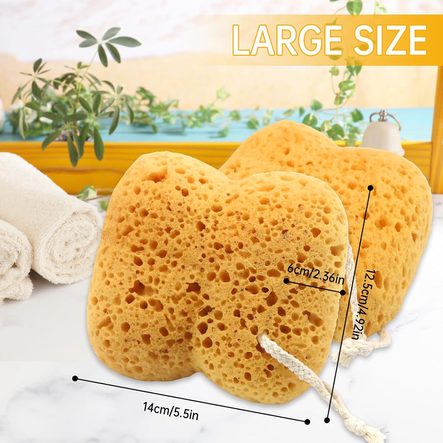 Thumbnail 1 de Natural Sea Sponge 4-pack Exfoliating Shower Sponges
