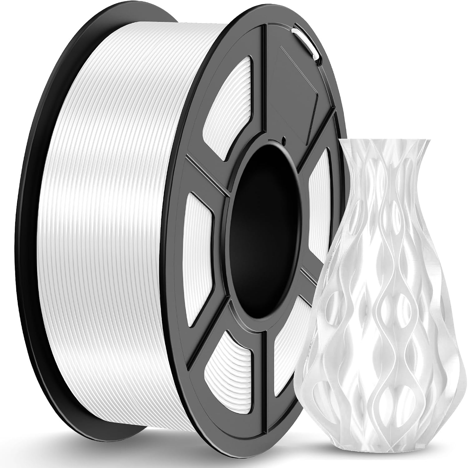 Detalle de JAYO PLA Silk Filament 1,75 mm – glänzendes Silk PLA in Weiß, 1,1 kg Spule