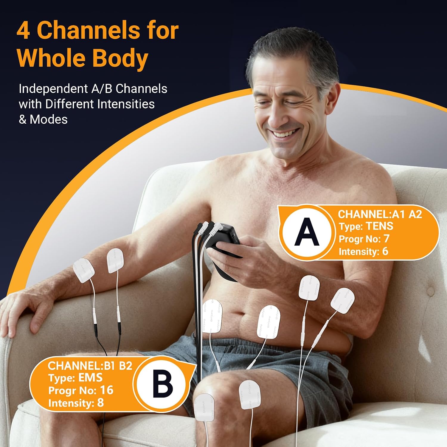 Detalle 2 de Comfytemp 4 Outputs TENS Machine for Muscle Stimulation