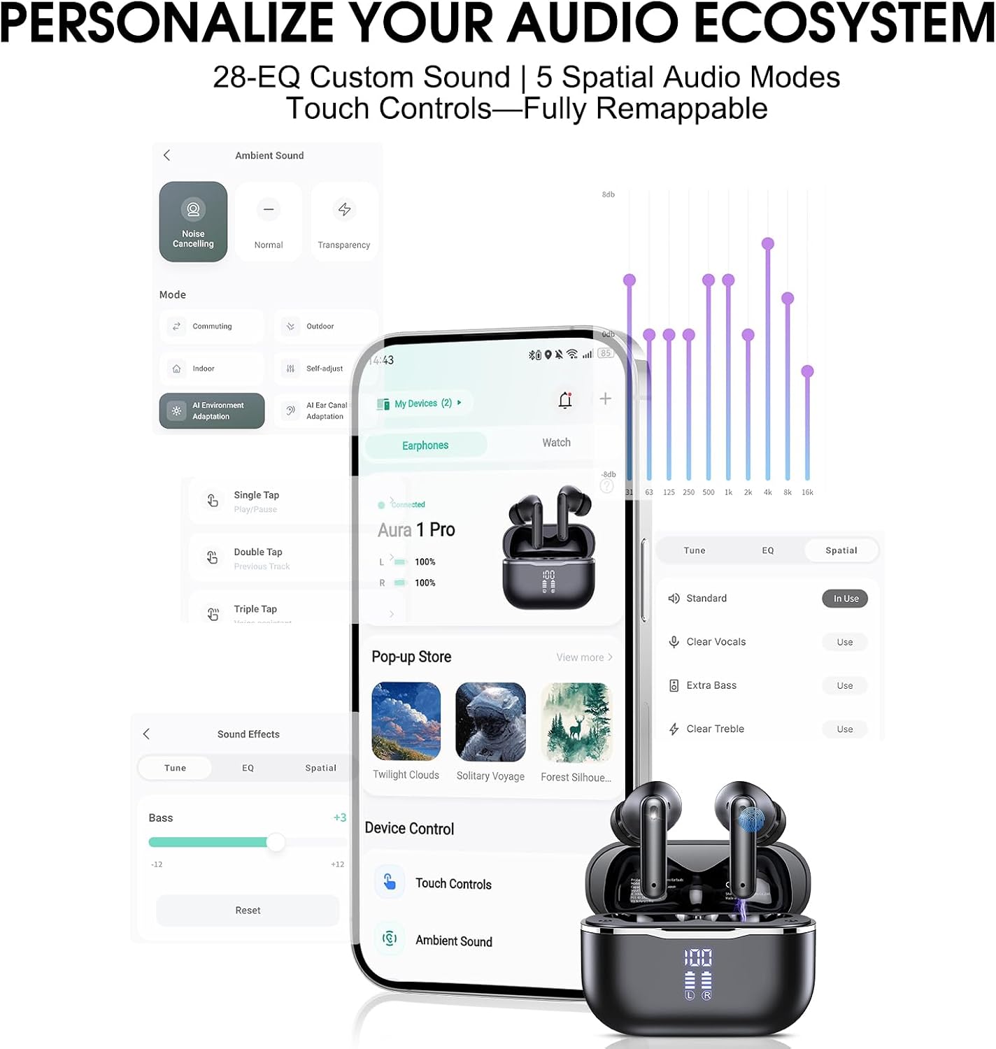 Detalle de Wireless Earbuds with 60-Hour Playtime