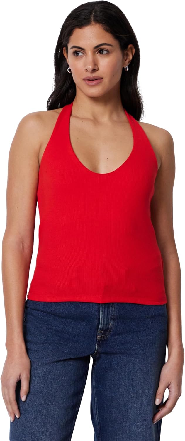 Detalle de Amazon Essentials Women's Slim-Fit Ribbed Halter Top