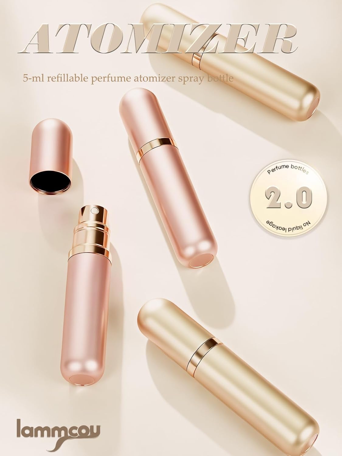 Thumbnail 4 de Lammcou vaporisateur de parfum de voyage rechargeable 10 ml (flacon en verre, buse aluminium, anti-fuite) – Bleu