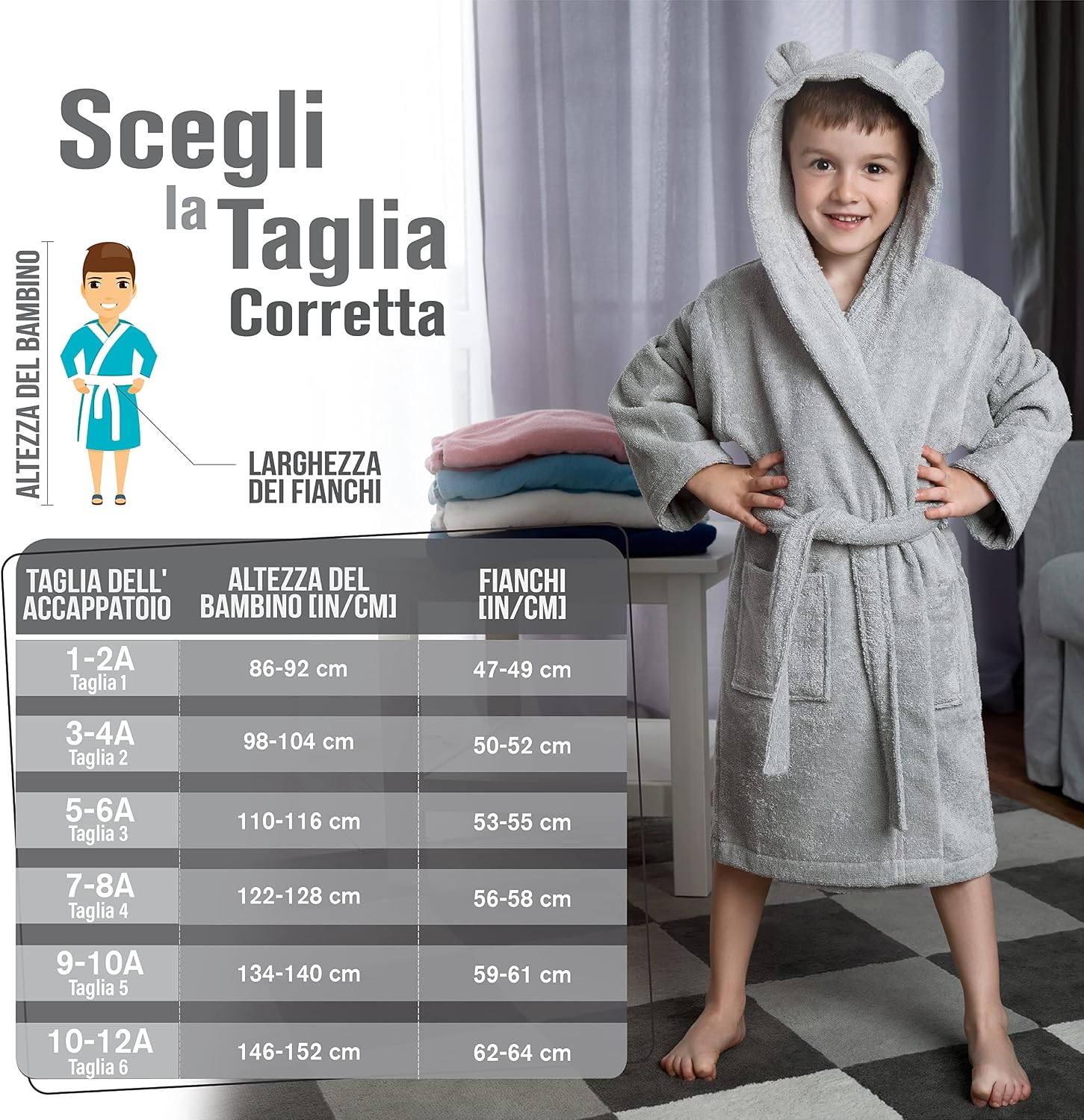 Thumbnail 4 de Accappatoio bambina Twinzen cotone 350 gsm
