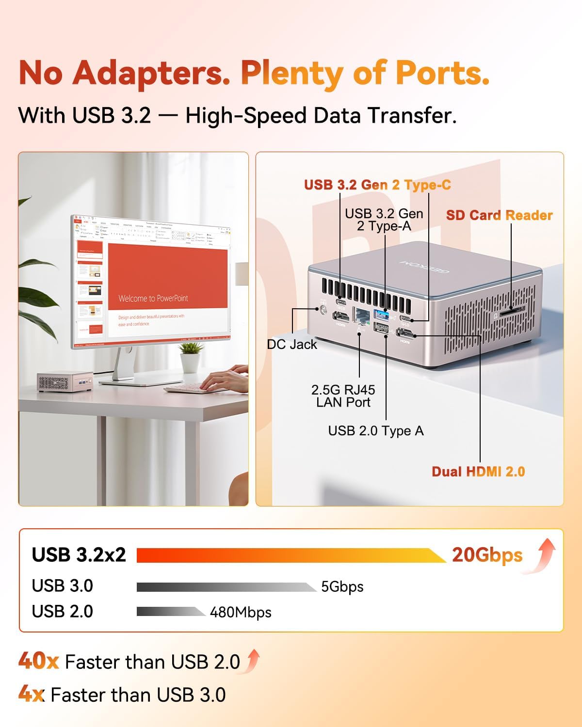 Thumbnail 5 de GEEKOM A5 Mini PC with Ryzen 5 7430U: Compact, Upgradable Power for 4K and Productivity