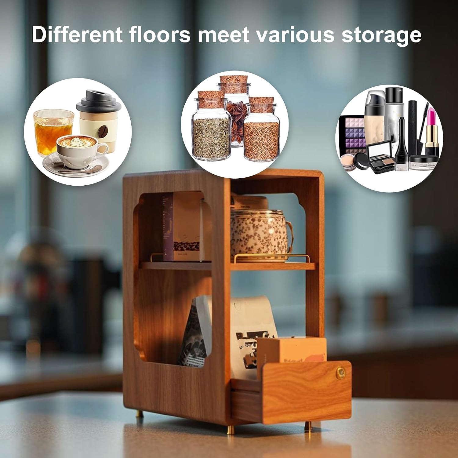 Thumbnail 6 de Coffee Station Organizer in Walnut Wood