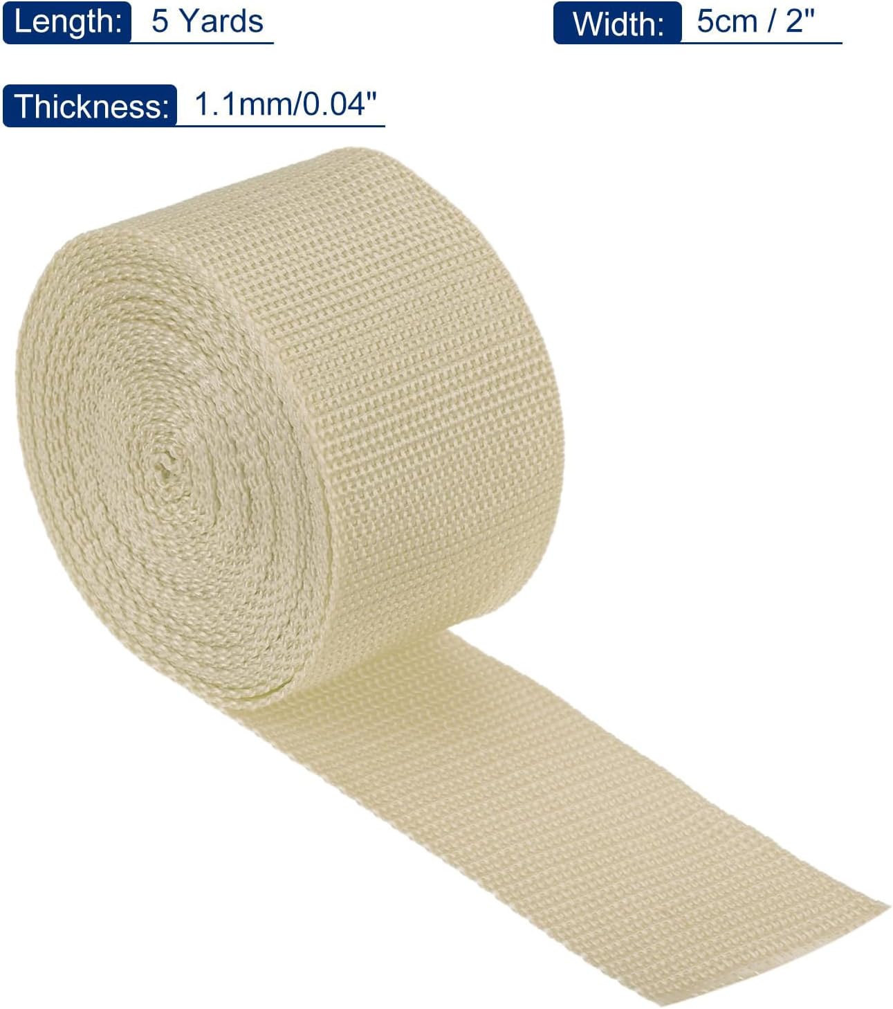 Detalle 2 de TOP-VIGOR 2 inch x 25 Yard Flat Polypropylene Webbing Strap – Lightweight, Waterproof and Versatile