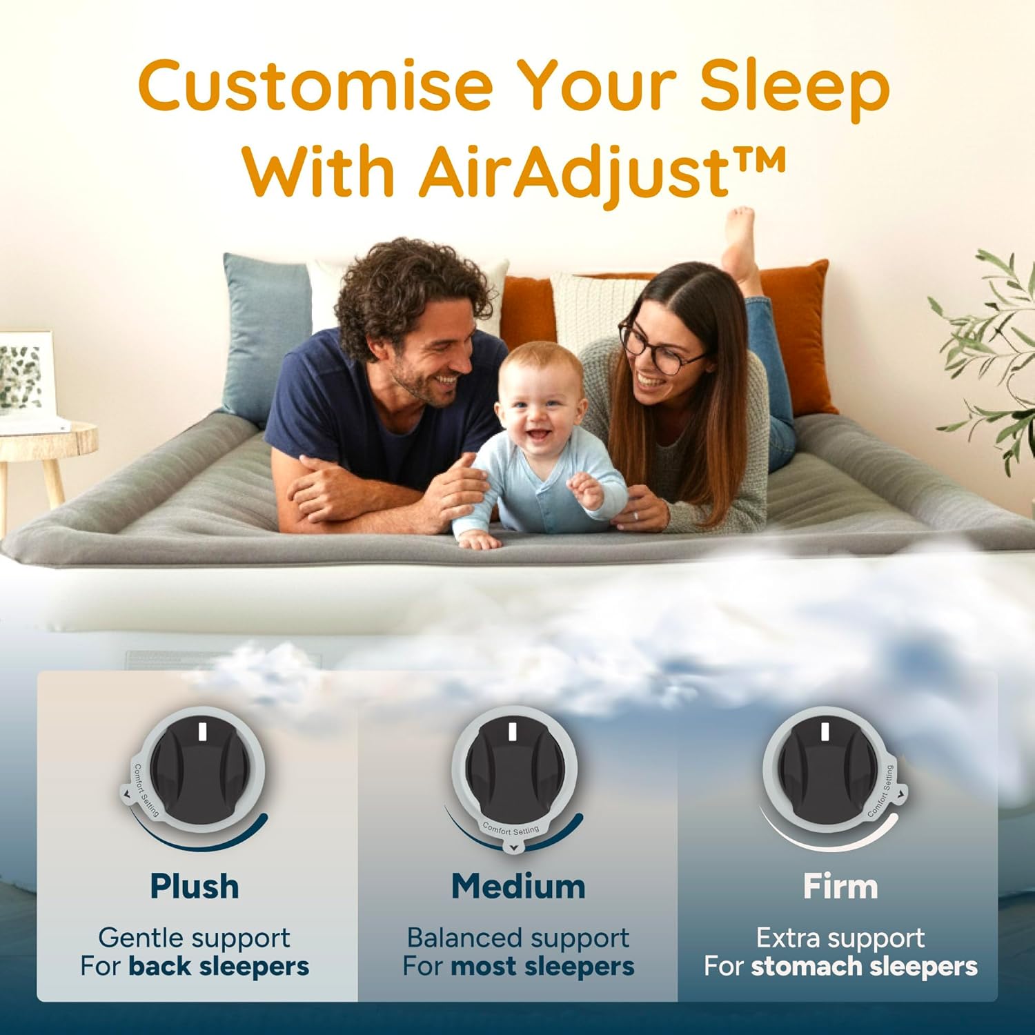 Detalle de Huddle King air bed with dual pump