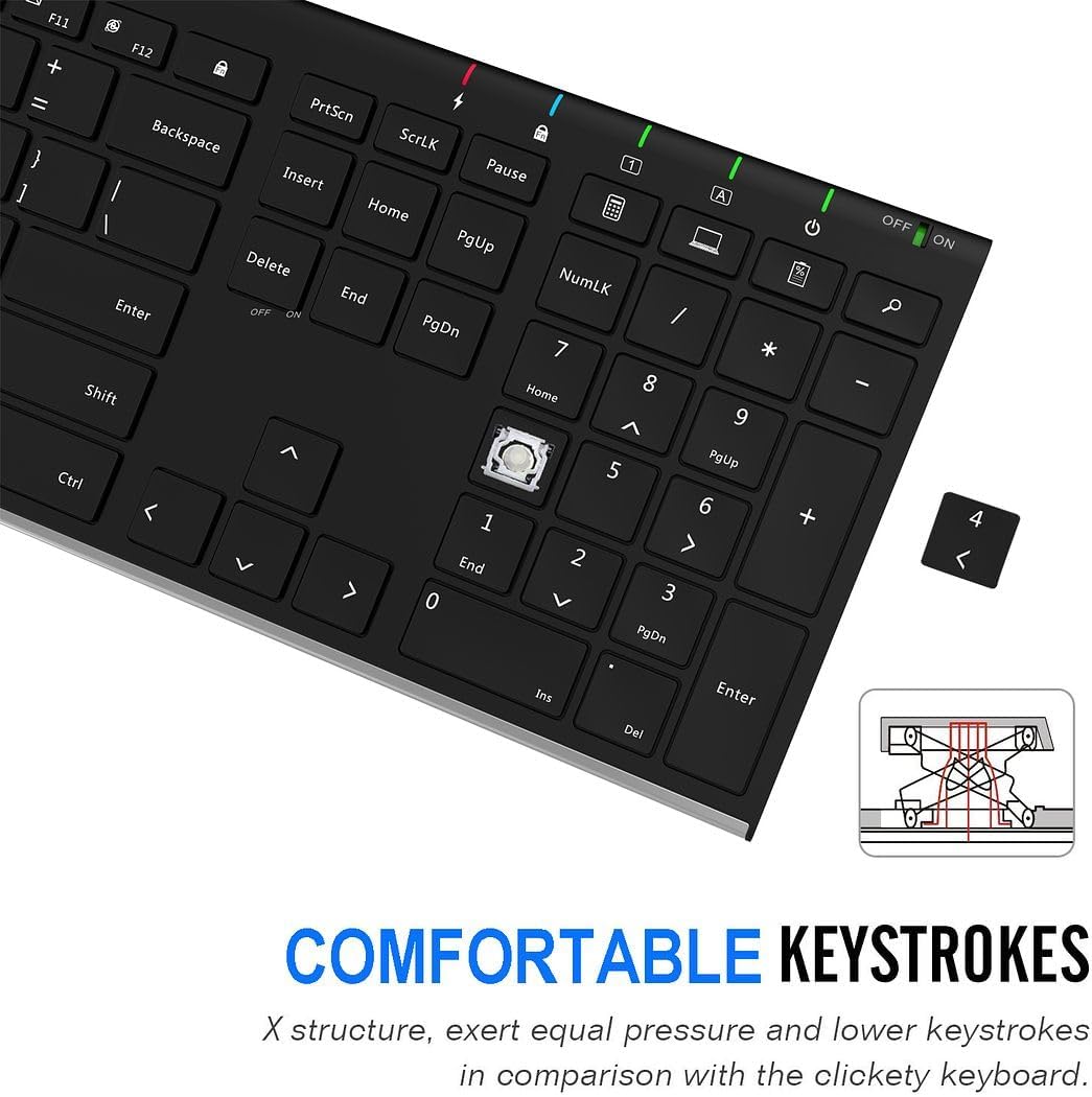 Thumbnail 3 de Arteck Stainless Steel 2.4G Wireless Keyboard