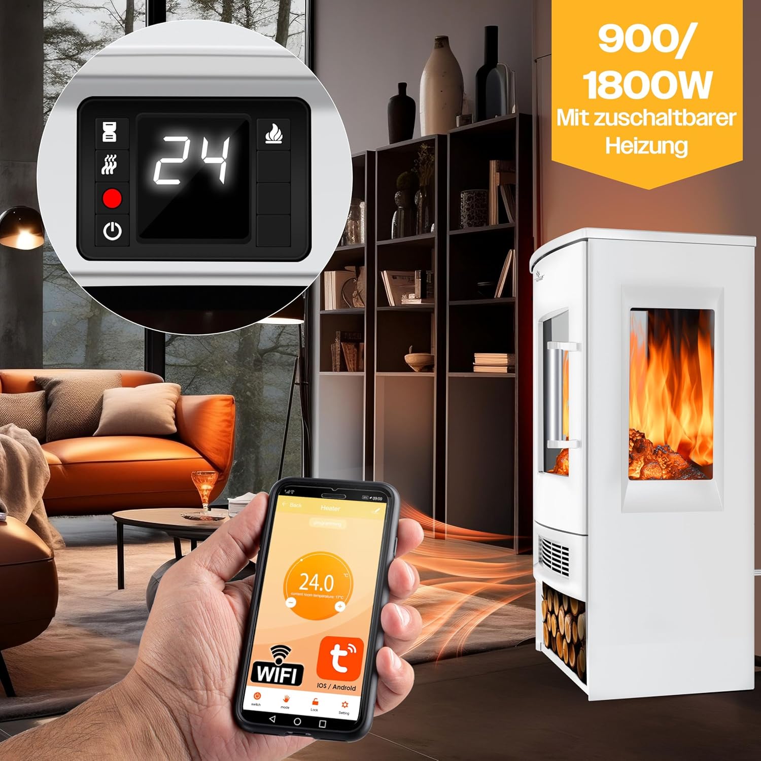 Thumbnail 6 de KESSER Elektrokamin Panorama 900/1800W