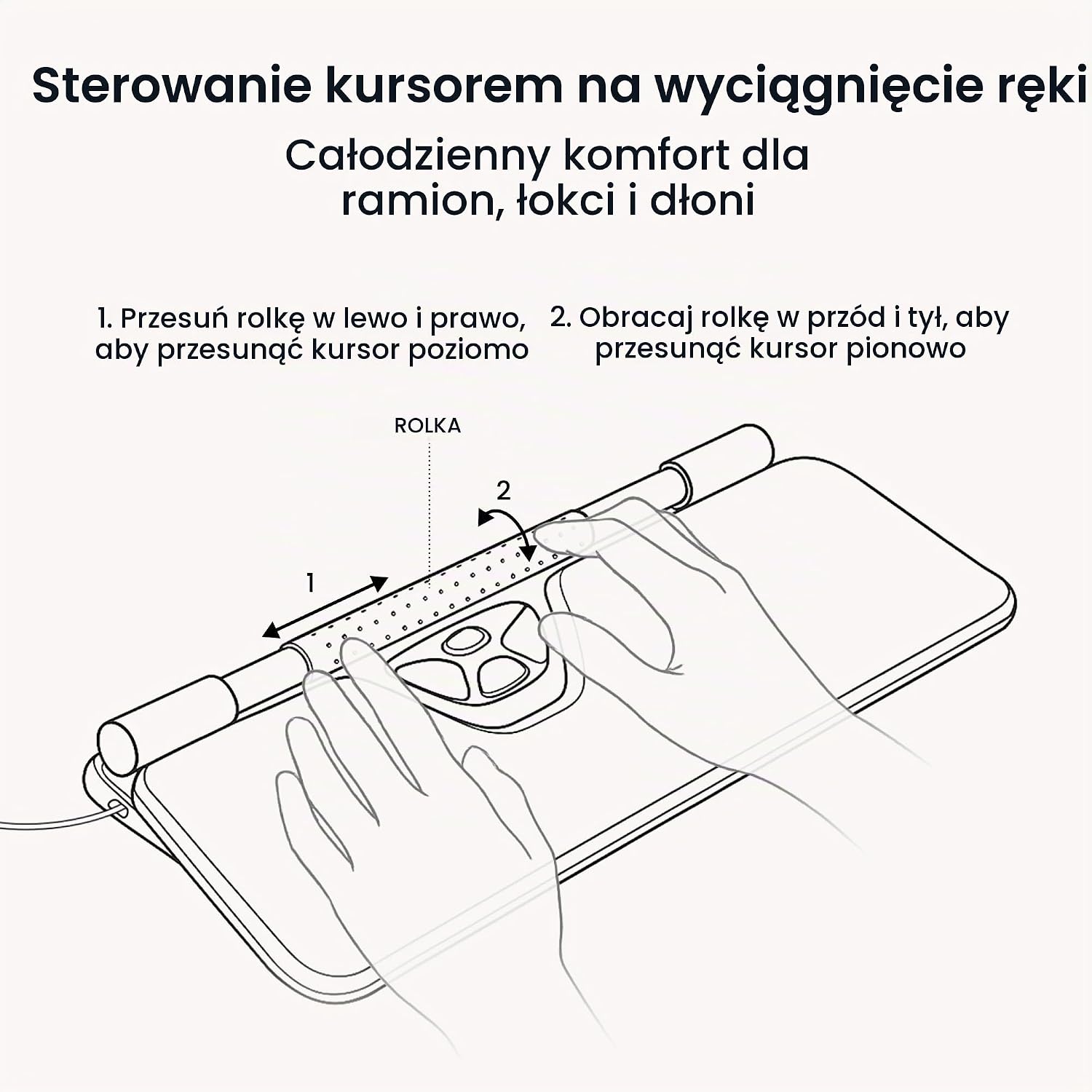 Detalle 2 de Contour RollerMouse Red CDRMRED20210 – ergonomiczna mysz centralna, przewodowa