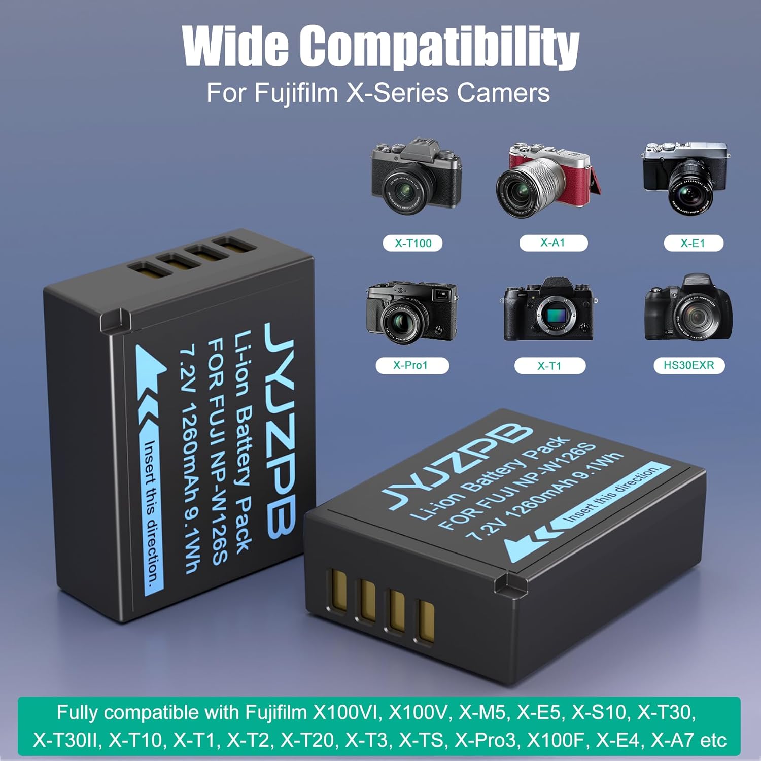 Detalle 2 de JYJZPB NP-W126 charger set with 2 batteries
