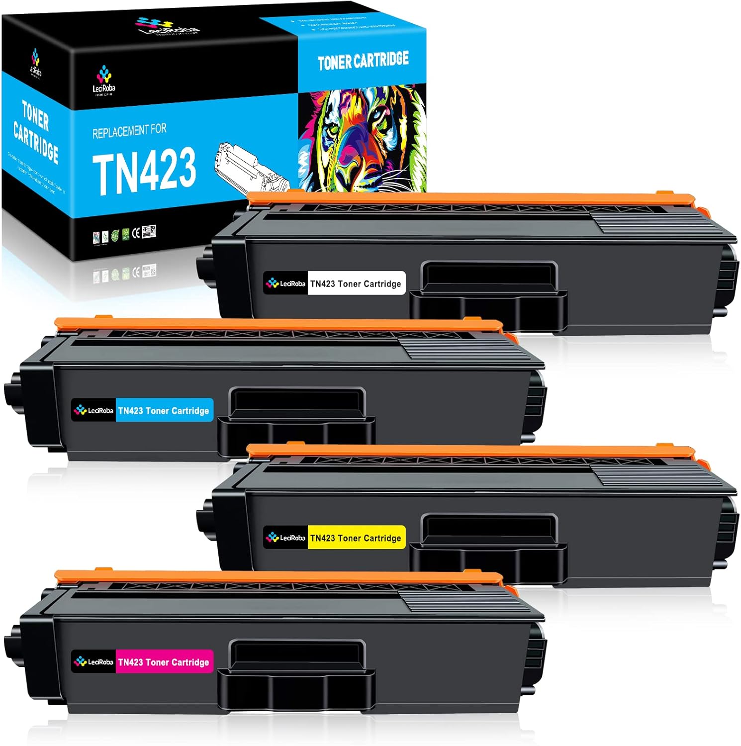 LeciRoba TN-423 for Brother TN423 TN421 toner and for brother TN-423BK TN-423C TN-423M TN-423Y TN-421 Toner , Use with Brother HL-L8260CDW L8360CDW DCP-L8410CDN L8410CDW MFC-L8690CDW L8900CDW (4-Pack)
LeciRoba TN-423 for Brother TN423 TN421 ton…