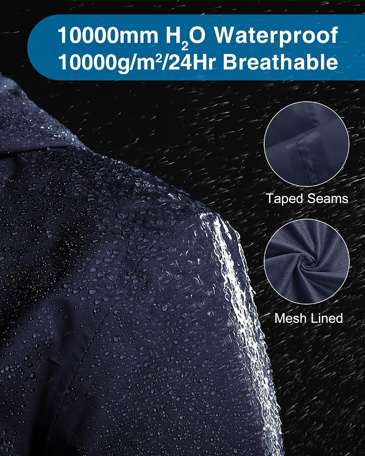 Detalle de 33,000ft Damen Regenjacke wasserdicht, atmungsaktiv mit Kapuze – leichter Windbreaker für Outdoor, Trekking & Fahrrad