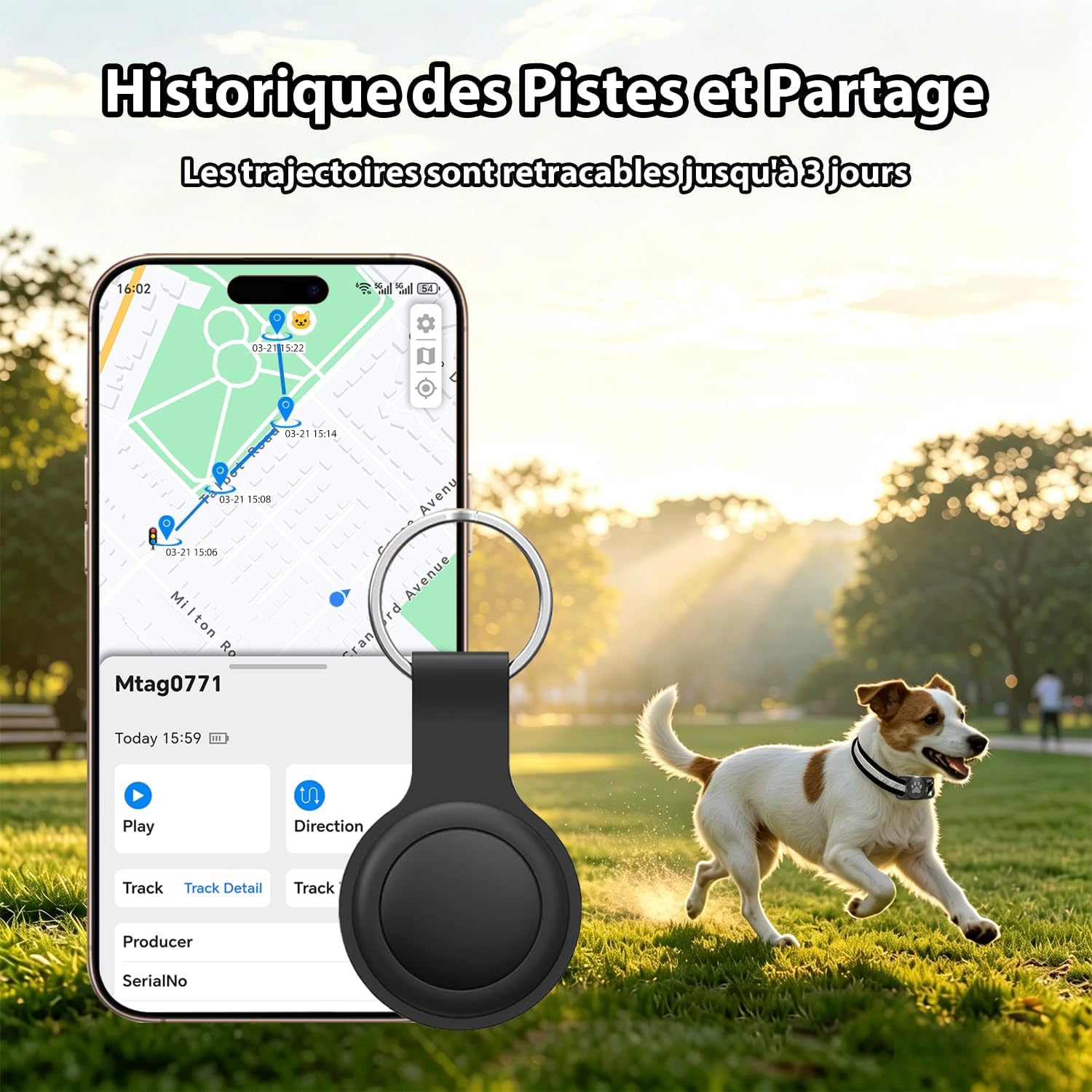 Detalle de Rayibmi 2026 Collier GPS Chat sans Abonnement – Suivi fiable et léger pour chats et petits chiens