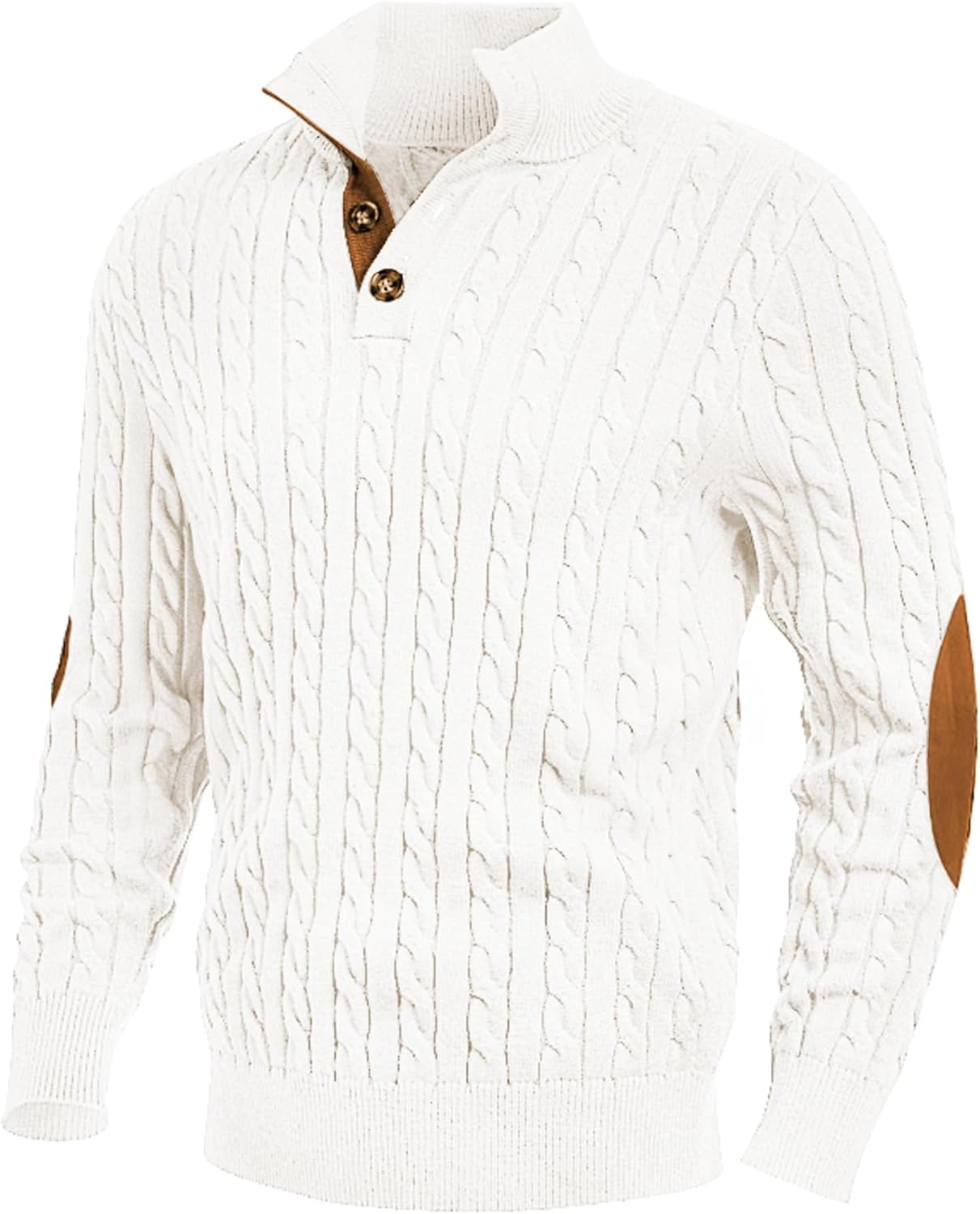 Detalle de JMIERR Men's Cable Knit Pullover Sweater