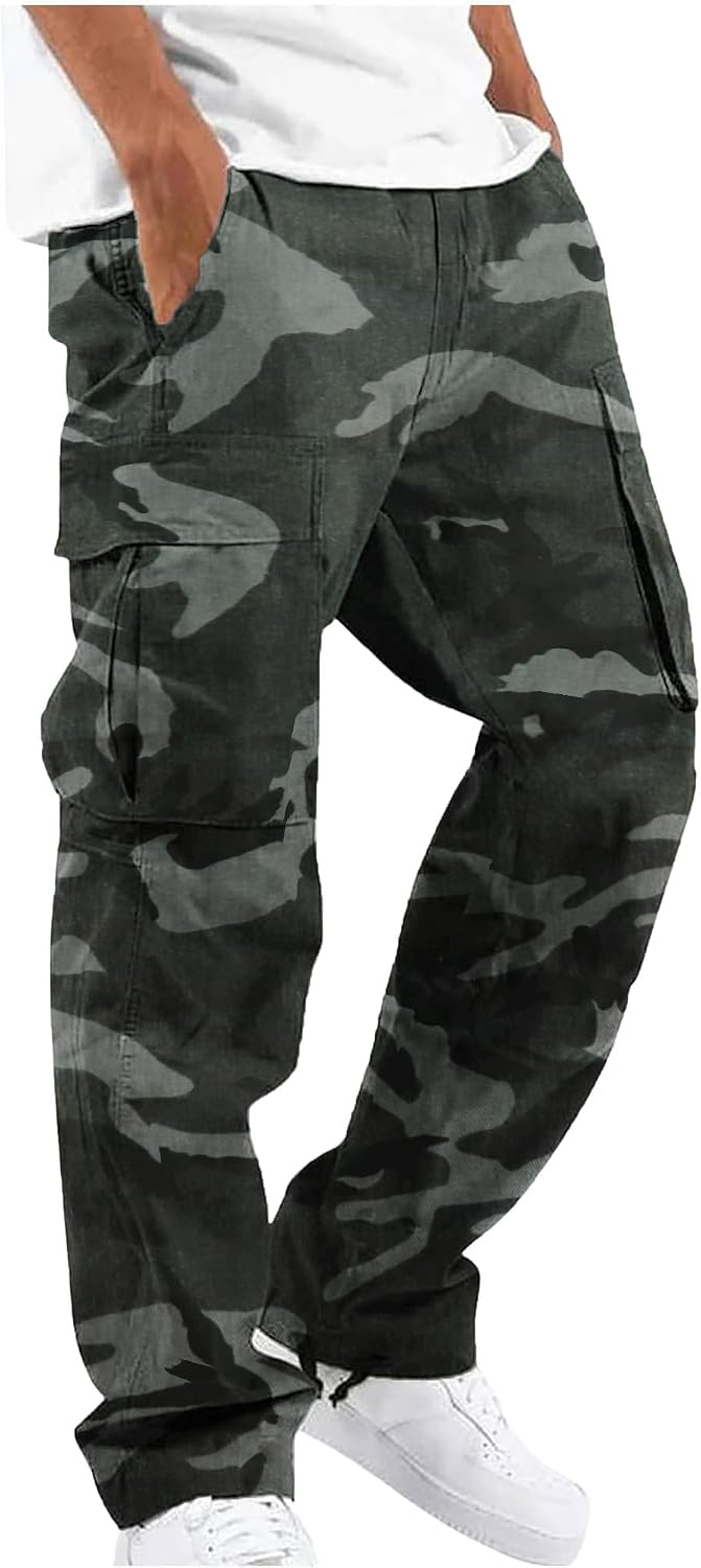 Detalle 2 de YAOHUOLE Men's Cargo Pants cotton stretch trousers