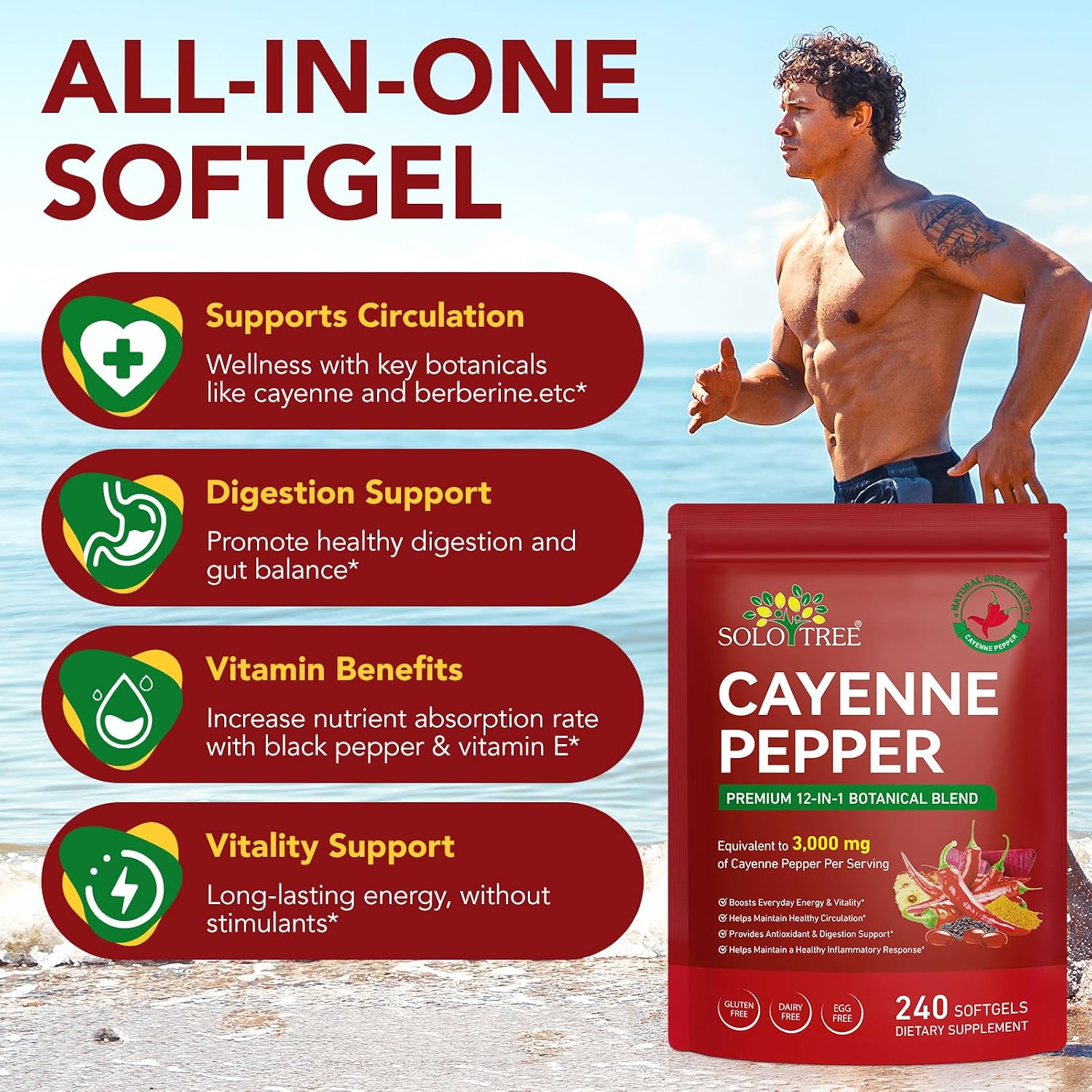 Thumbnail 6 de Cayenne Pepper Softgel Supplement, 240 Capsules