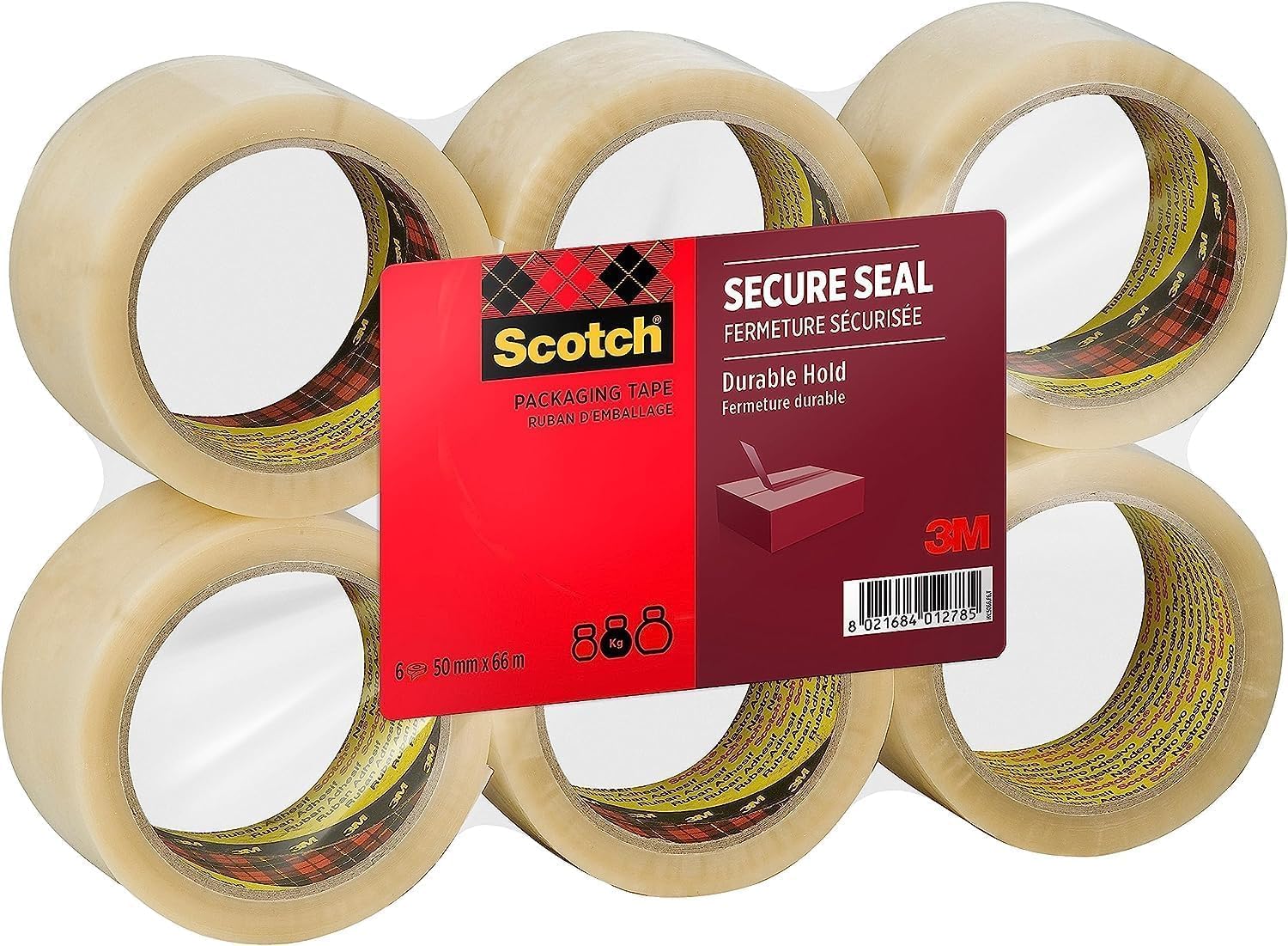 Detalle 1 de Scotch 3M 371 Ruban d’emballage – Marron, 50 mm x 66 m, lot de 6 rouleaux