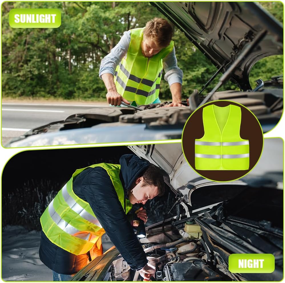 Thumbnail 6 de AYBUY Giubbotto di sicurezza riflettente verde unisex con visibilità a 360°