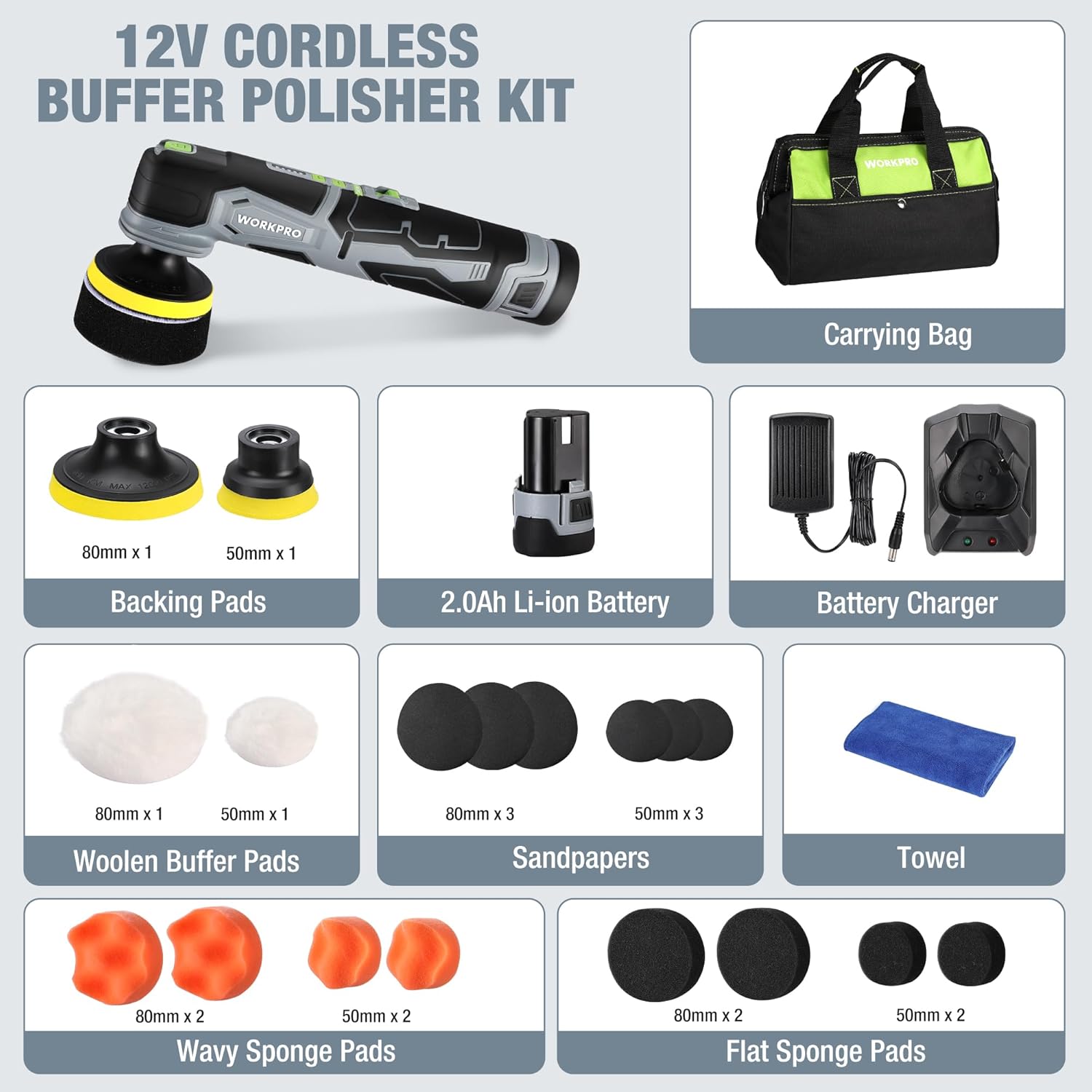 Thumbnail 6 de WORKPRO Cordless Car Polisher 12V 3000RPM
