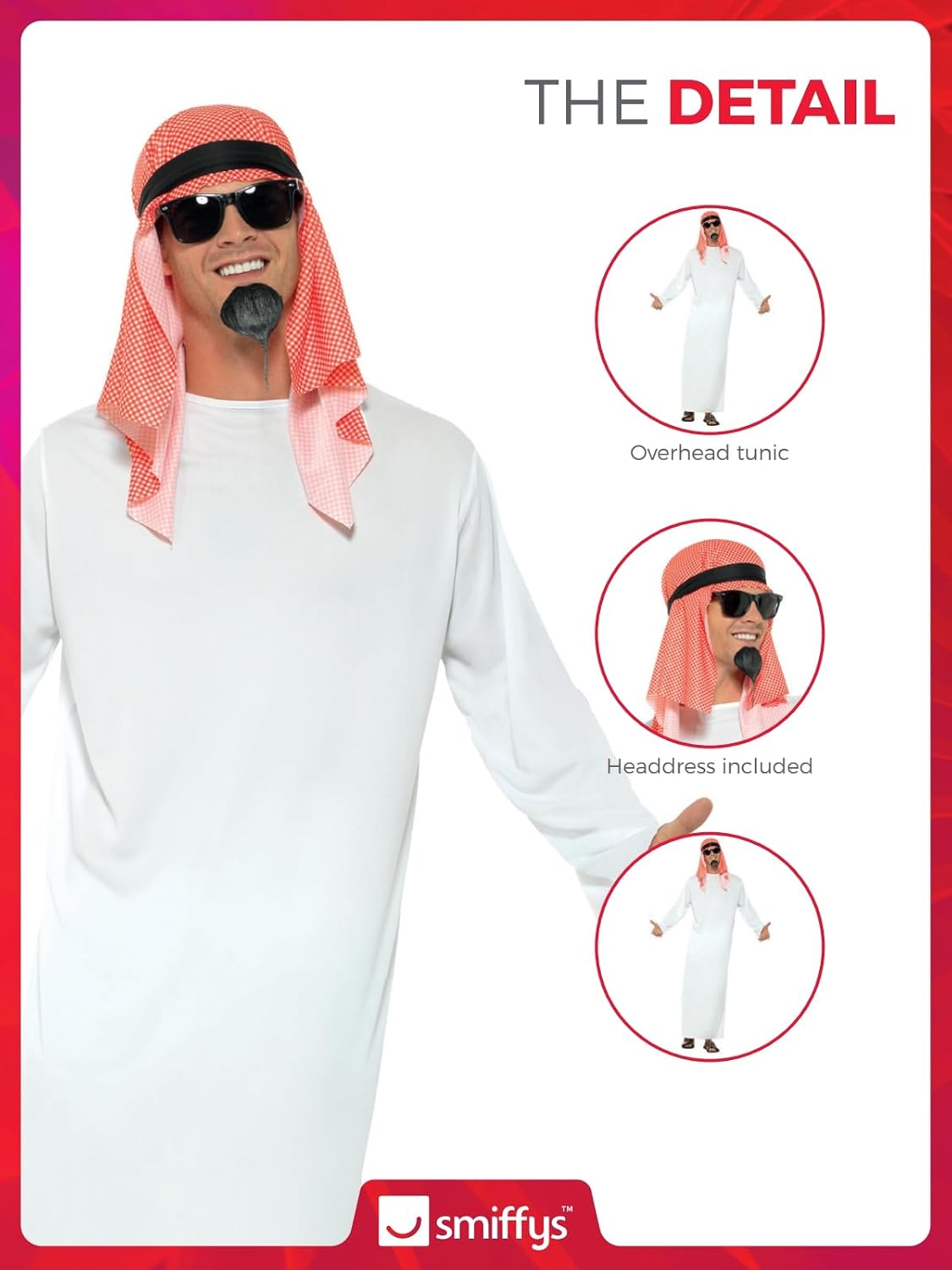 Thumbnail 4 de Smiffys Fake Sheikh Costume Tórax 42-44" 🎭